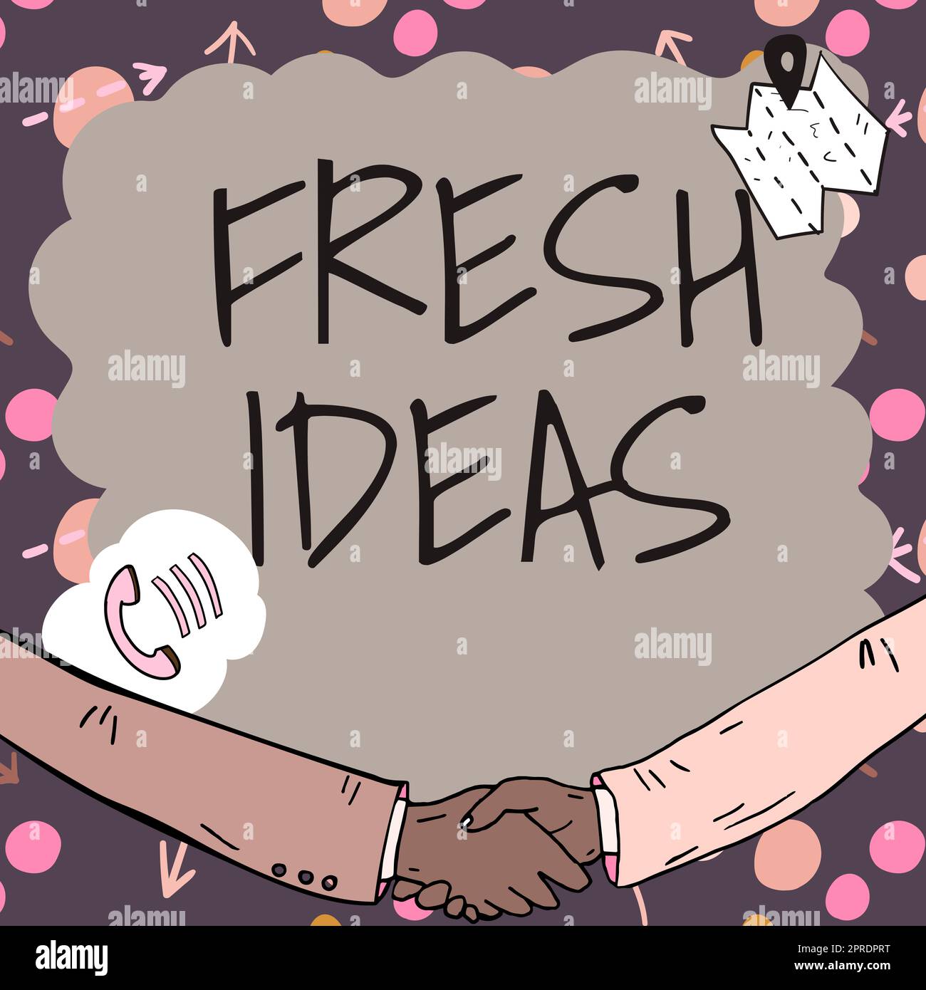 Cartello con idee nuove. Concetto di business pensiero o suggerimento per quanto riguarda la possibile linea d'azione il telaio vuoto decorato con simboli di comunicazione rappresenta una riunione d'affari Foto Stock