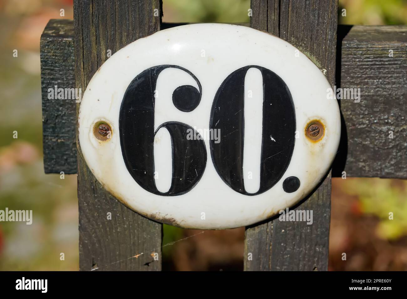 Numero 60 come una vita ferma, primo piano e vista dettagliata Foto Stock