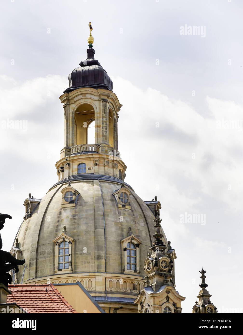 Frauenkirche a Dresda, chiesa barocca evangelico-luterana nel centro storico di Dresda, costruita dal 1726 al 1743 secondo i piani di George Bähr, distrutta nel 1945, ricostruita dal 1994 al 2005 Foto Stock