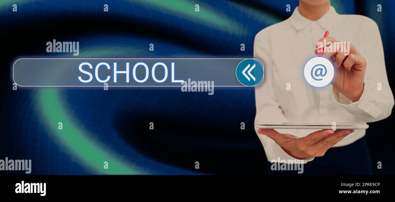 Conceptual Caption School, Word, progettato per fornire spazi di apprendimento e ambienti di apprendimento Foto Stock