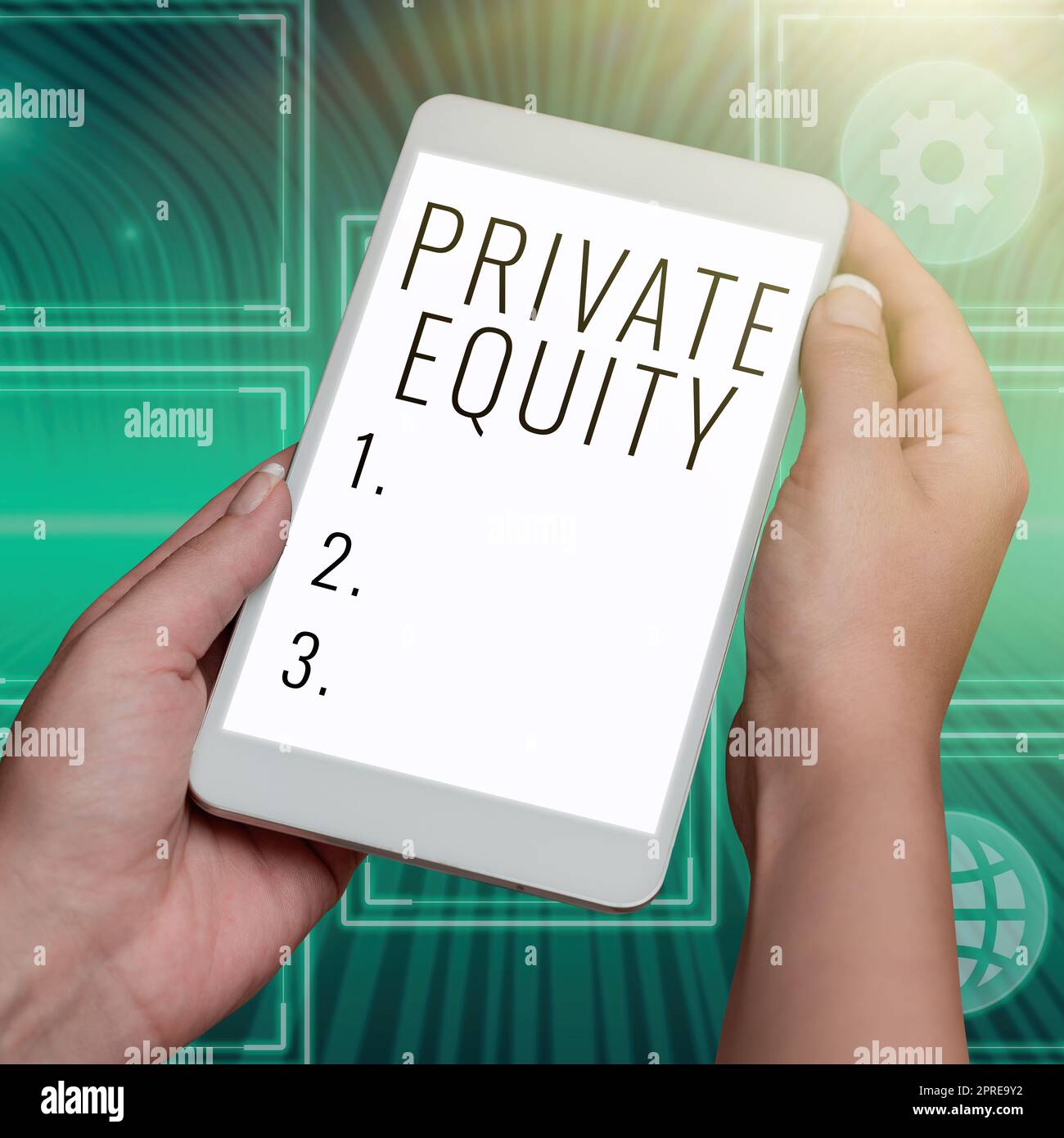 Didascalia concettuale Private Equity, Business mostrano partnership limitate composte da fondi non quotati in borsa Foto Stock