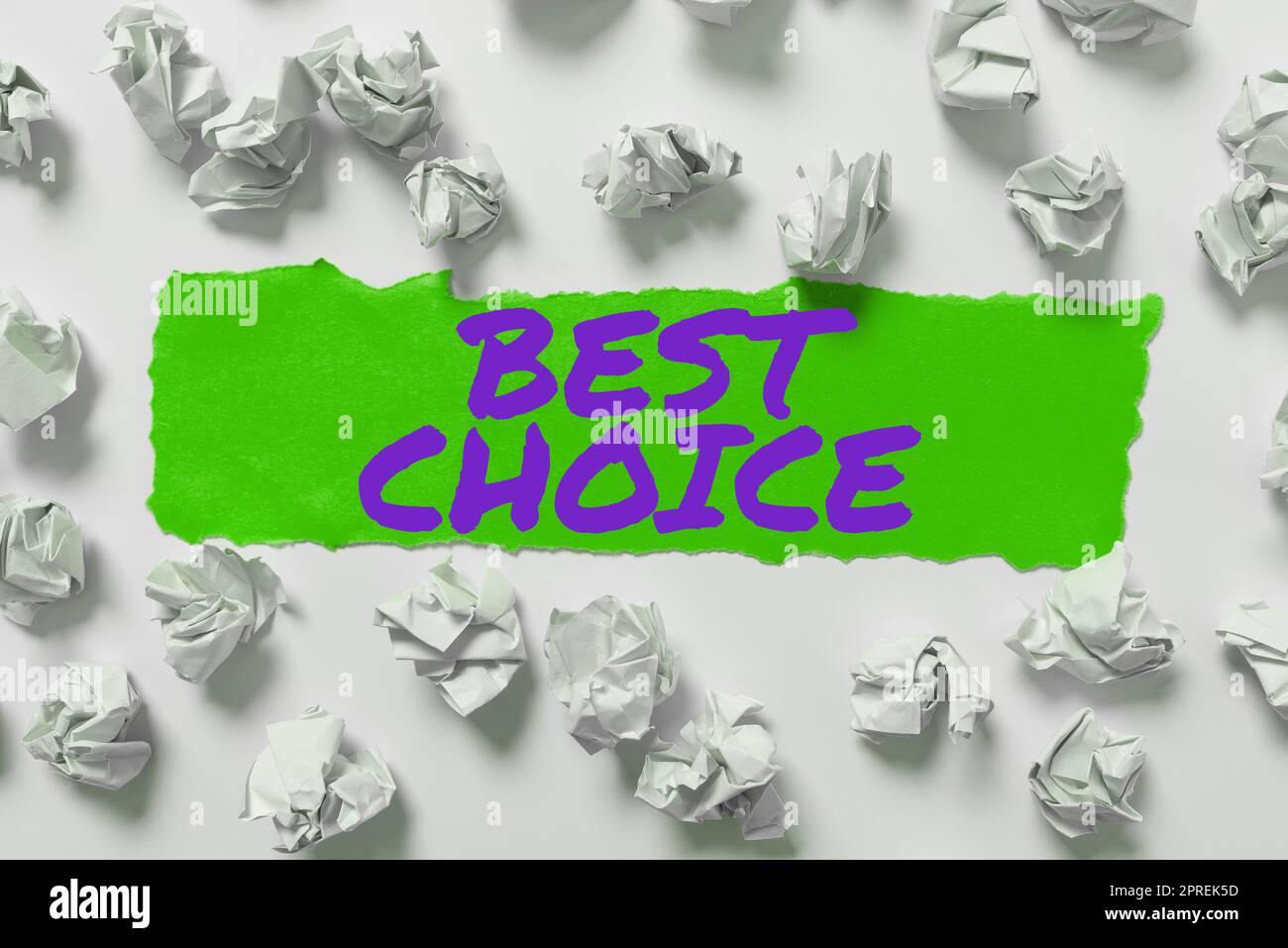 Scrittura a mano testo scelta migliore, foto concettuale definita come l'opzione migliore per una persona Foto Stock