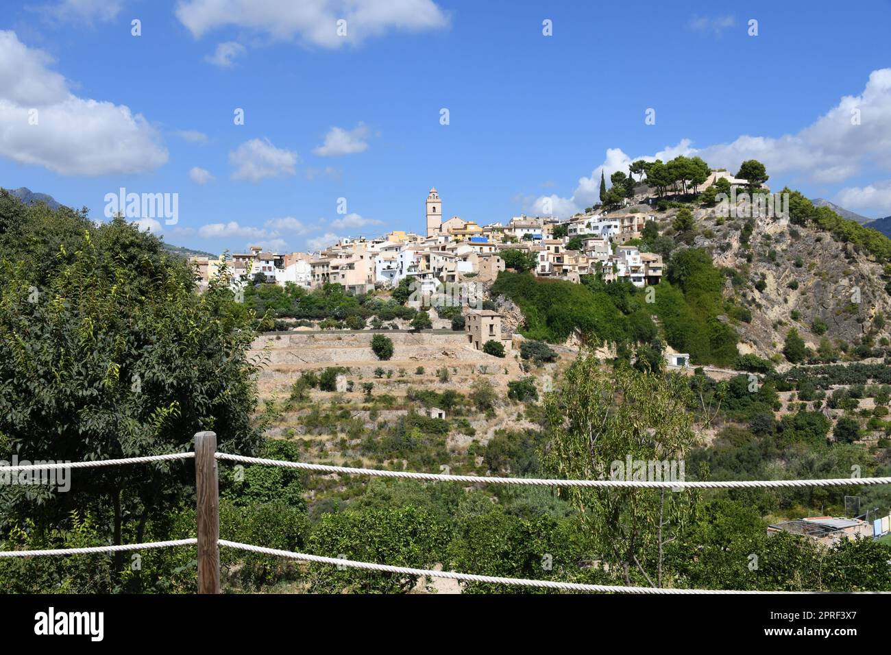 Facciate della casa, paesaggi urbani, Polop de la Marina, Provincia di Alicante, Costa Blanca, Spagna, Foto Stock