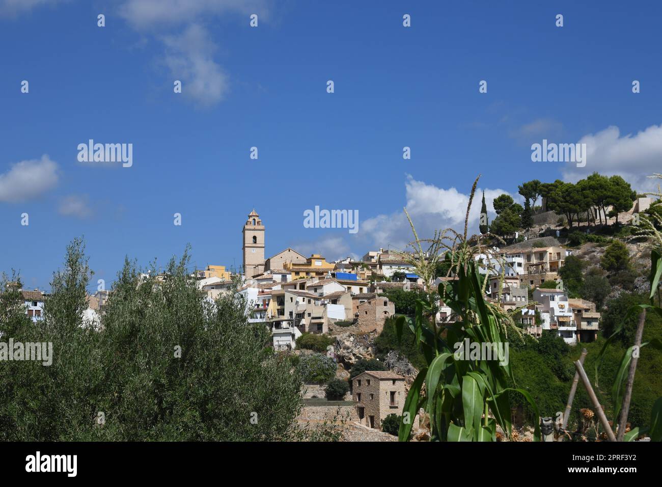 Facciate della casa, paesaggi urbani, Polop de la Marina, Provincia di Alicante, Costa Blanca, Spagna, Foto Stock