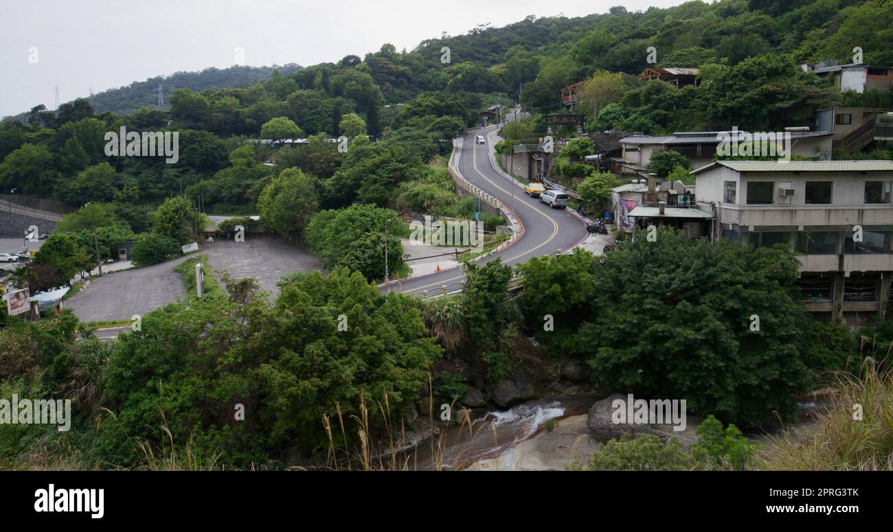 Taipei, Taiwan, 11 aprile 2022: Area ricreativa delle sorgenti termali di Huangxi nel parco nazionale di Yangmingshan Foto Stock