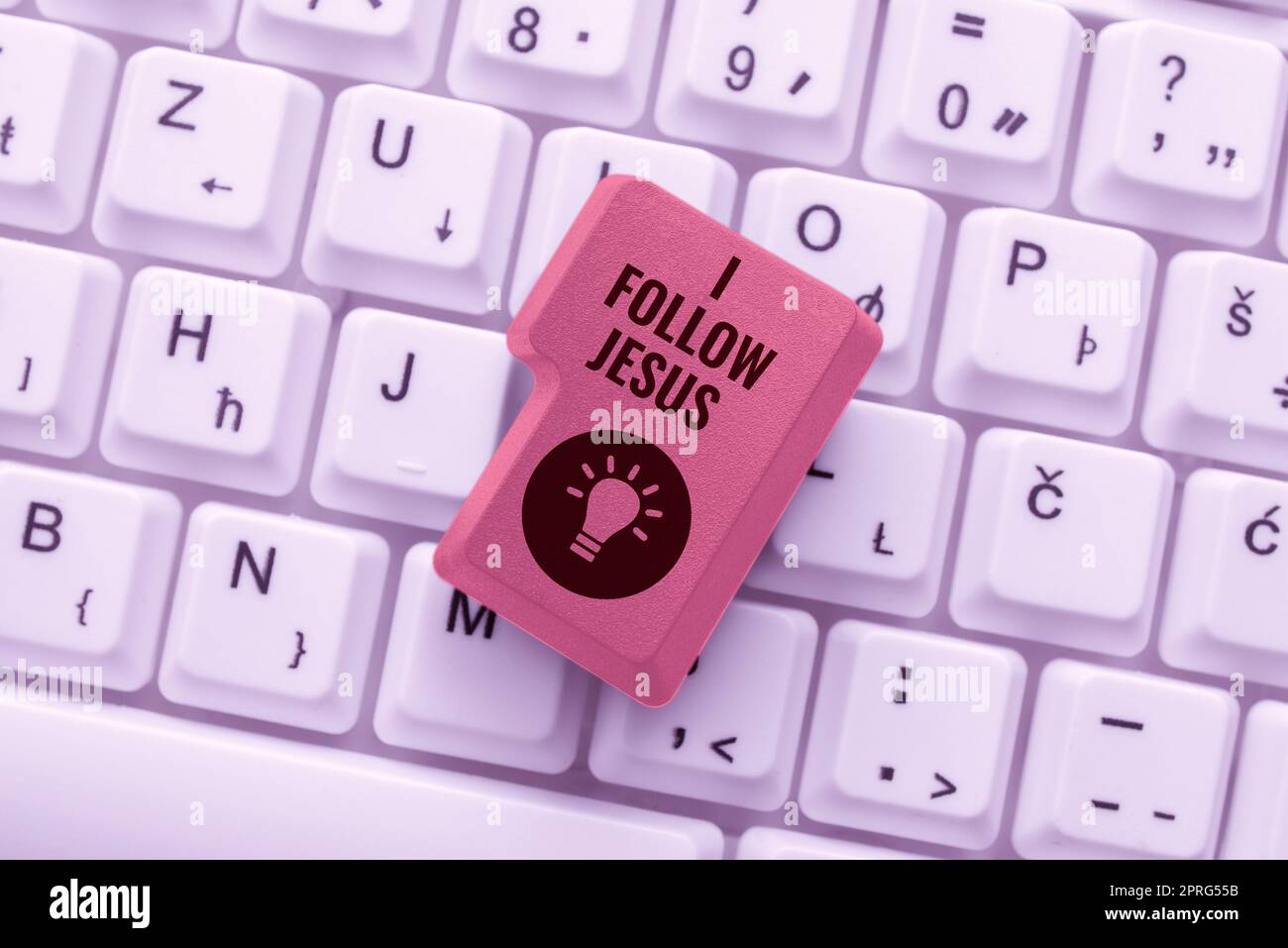 Testo che mostra ispirazione Io seguo Gesù. Business showcase persona religiosa con molto fede Amore per Dio Spiritualità Foto Stock