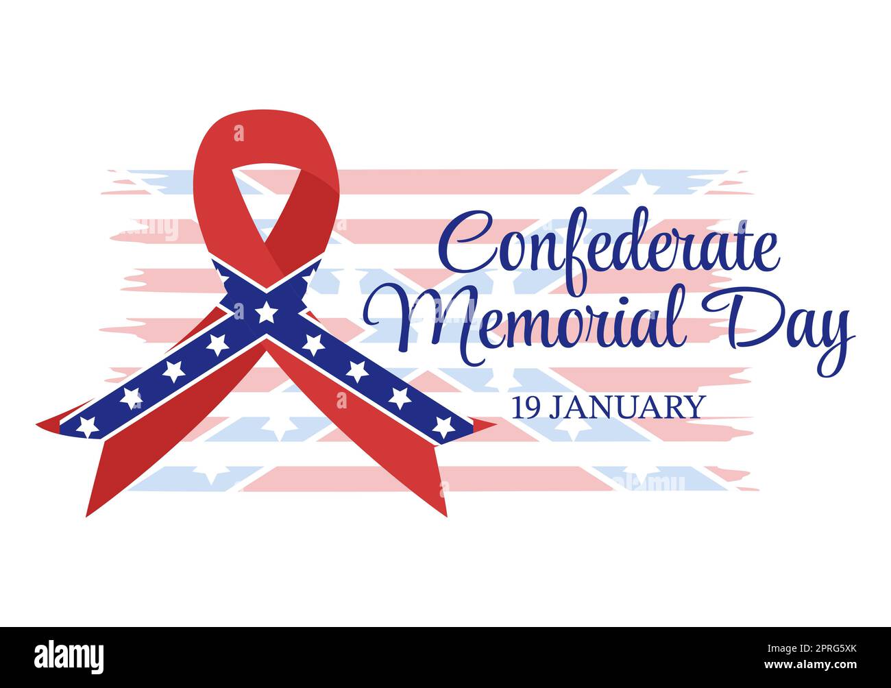 Modello Confederate Memorial Day modello realizzato a mano Cartoon Flat Illustrazione per i servizi di commemorazione dell'America con Flag Design Foto Stock