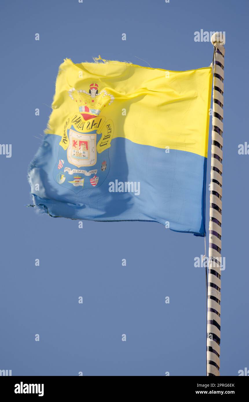 Bandiera della squadra di calcio Union Deportiva Las Palmas. Foto Stock