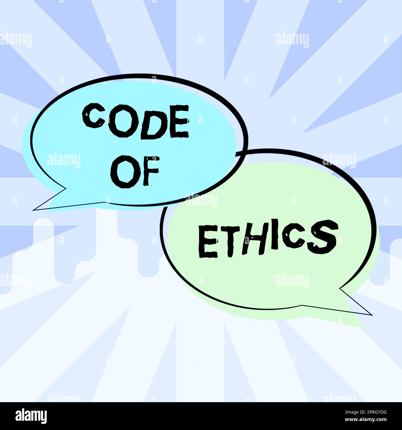 Firma scritta a mano Codice Etico. Concetto significato regole morali integrità etica onestà buona procedura Foto Stock