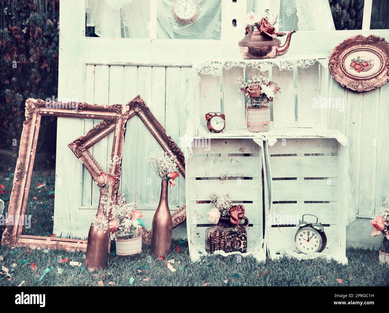 Decorazioni nuziali vintage Foto Stock