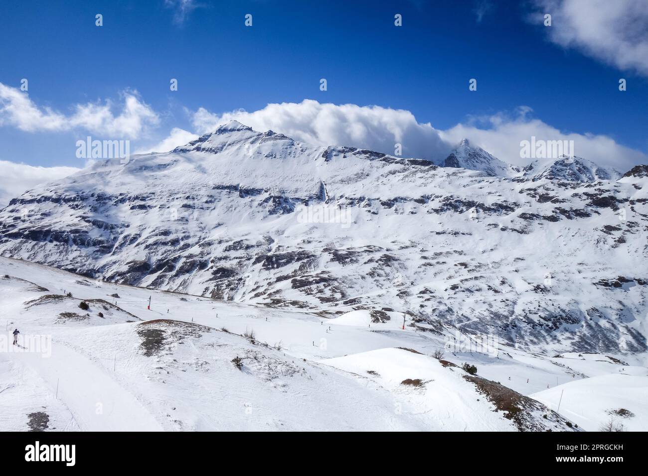 Piste da sci della Val cenis nelle alpi francesi Foto Stock