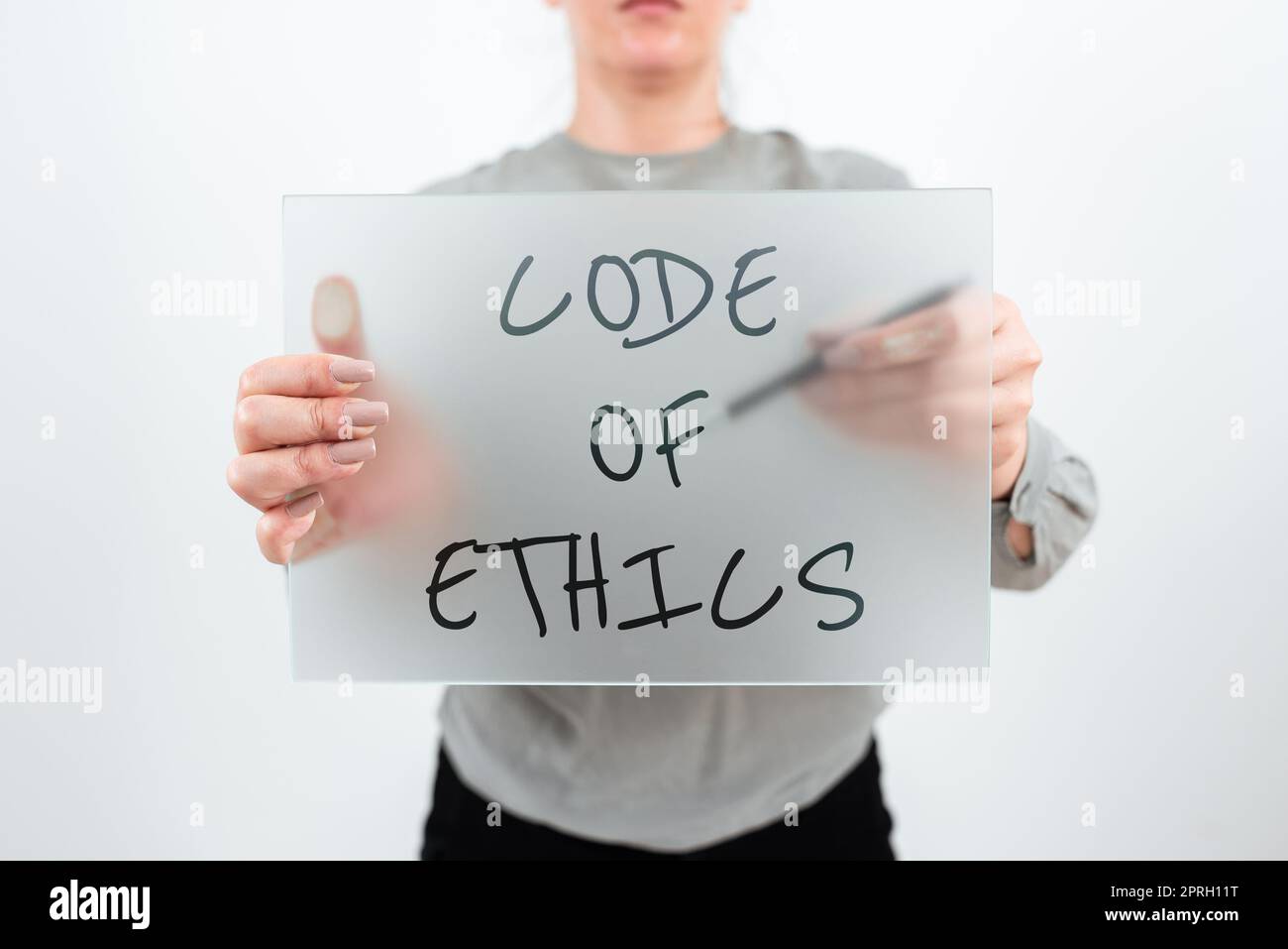 Ispirazione che mostra il Codice Etico. Approccio aziendale regole morali integrità etica onestà buona procedura Foto Stock