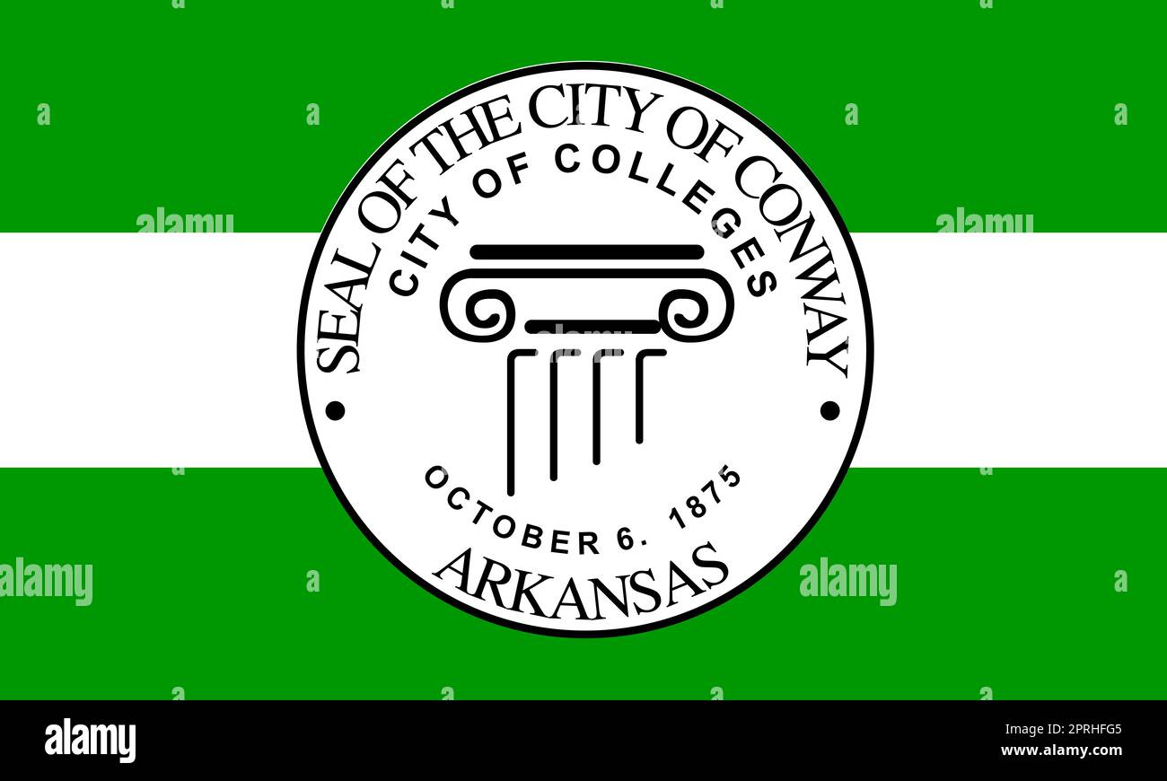 La bandiera della città di Conway Arkansas USA Foto Stock