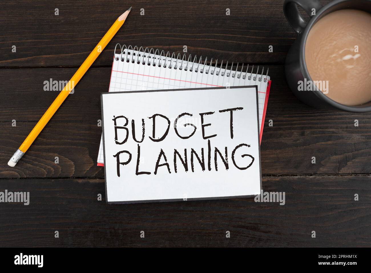 Pianificazione del budget di visualizzazione concettuale la descrizione scritta delle spese correnti e future. Parola per la descrizione scritta delle spese correnti e future Foto Stock