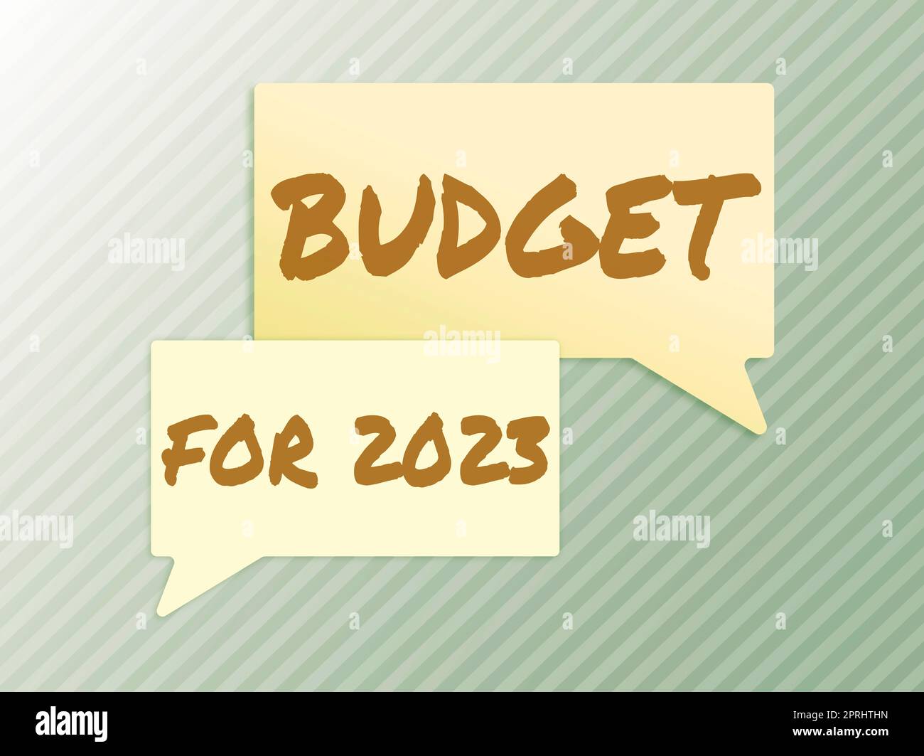 Testo che illustra il bilancio di ispirazione per il 2023An previsioni scritte delle entrate e delle spese per il 2023. Le imprese presentano una stima scritta delle entrate e delle spese per il 2023 Foto Stock