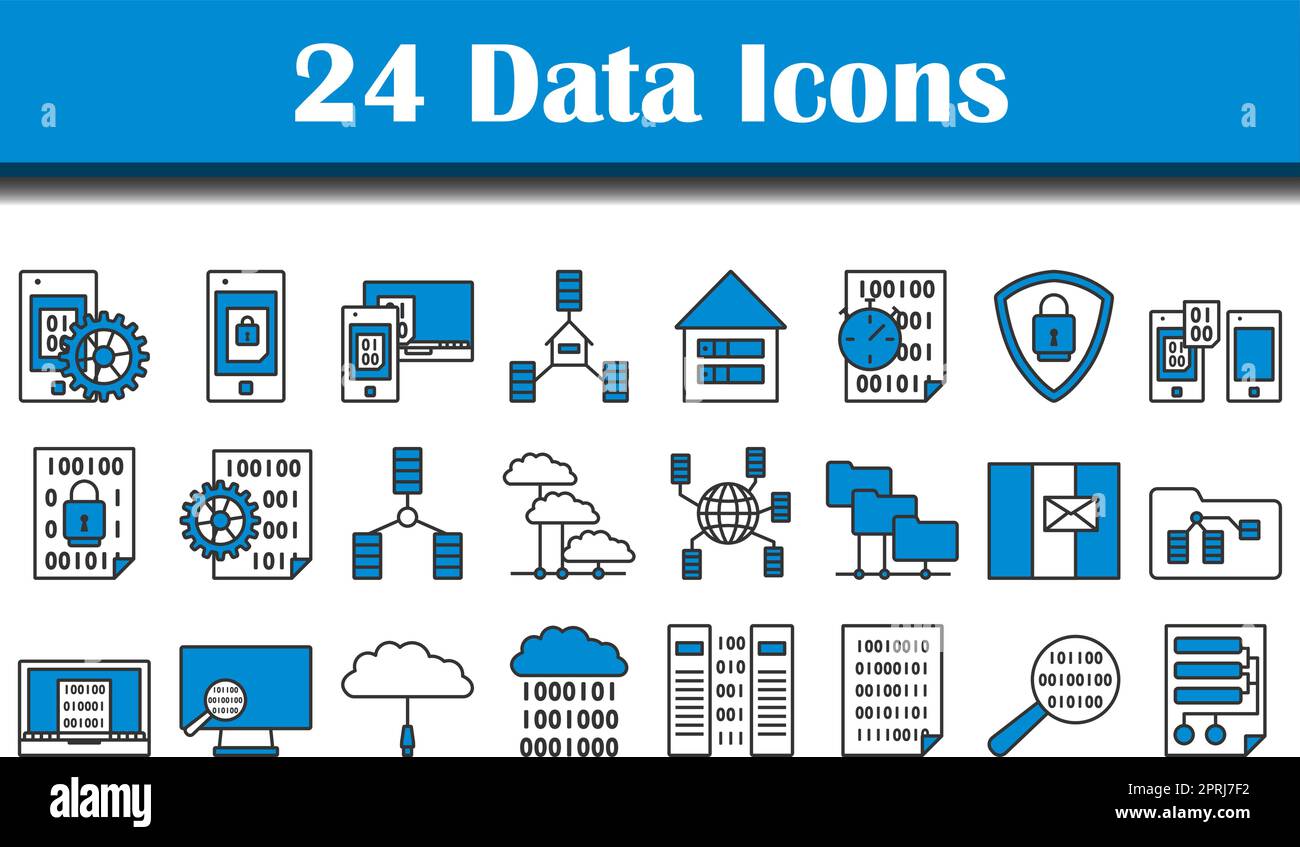 Set di icone dati Illustrazione Vettoriale