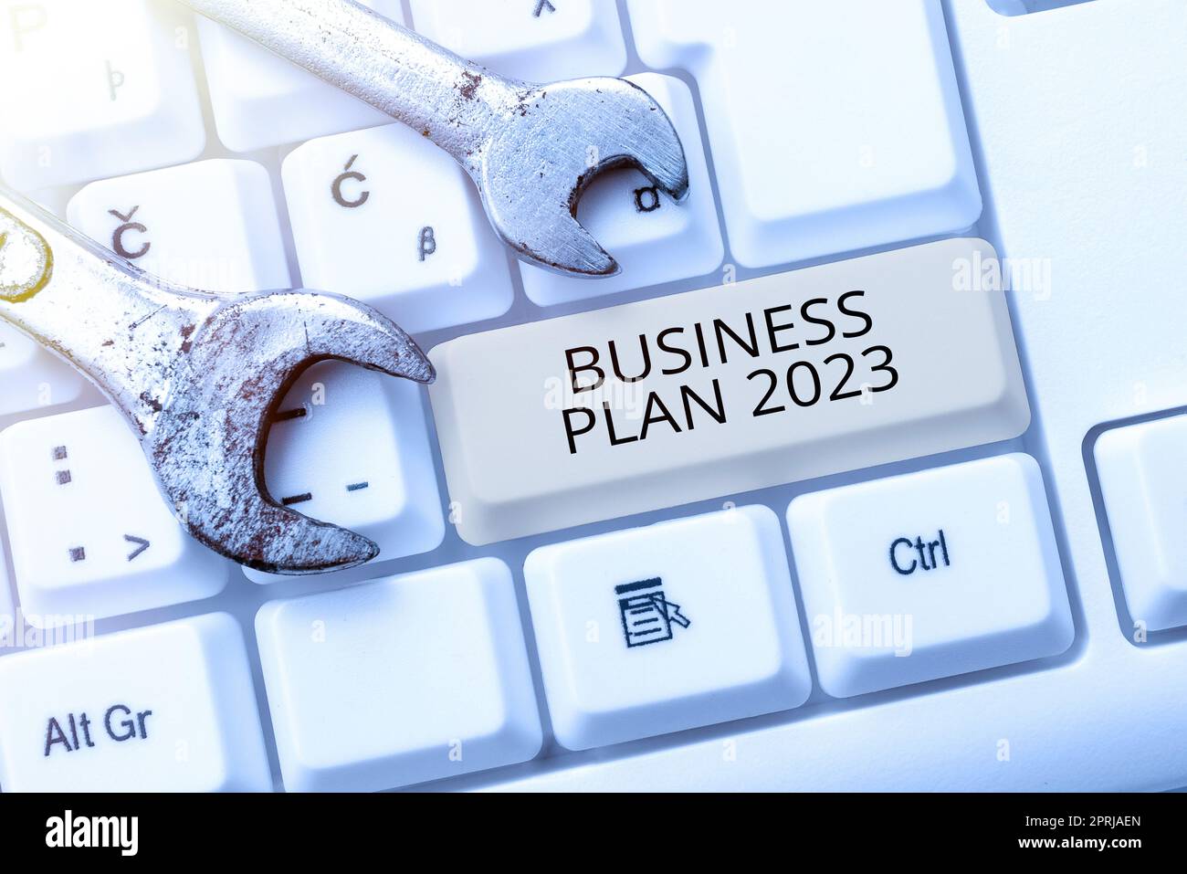 Titolo concettuale Business Plan 2023Challenging Business Ideas and Goals for New Year. Word Written on Challenging Business Ideas and Goals for New Year Foto Stock