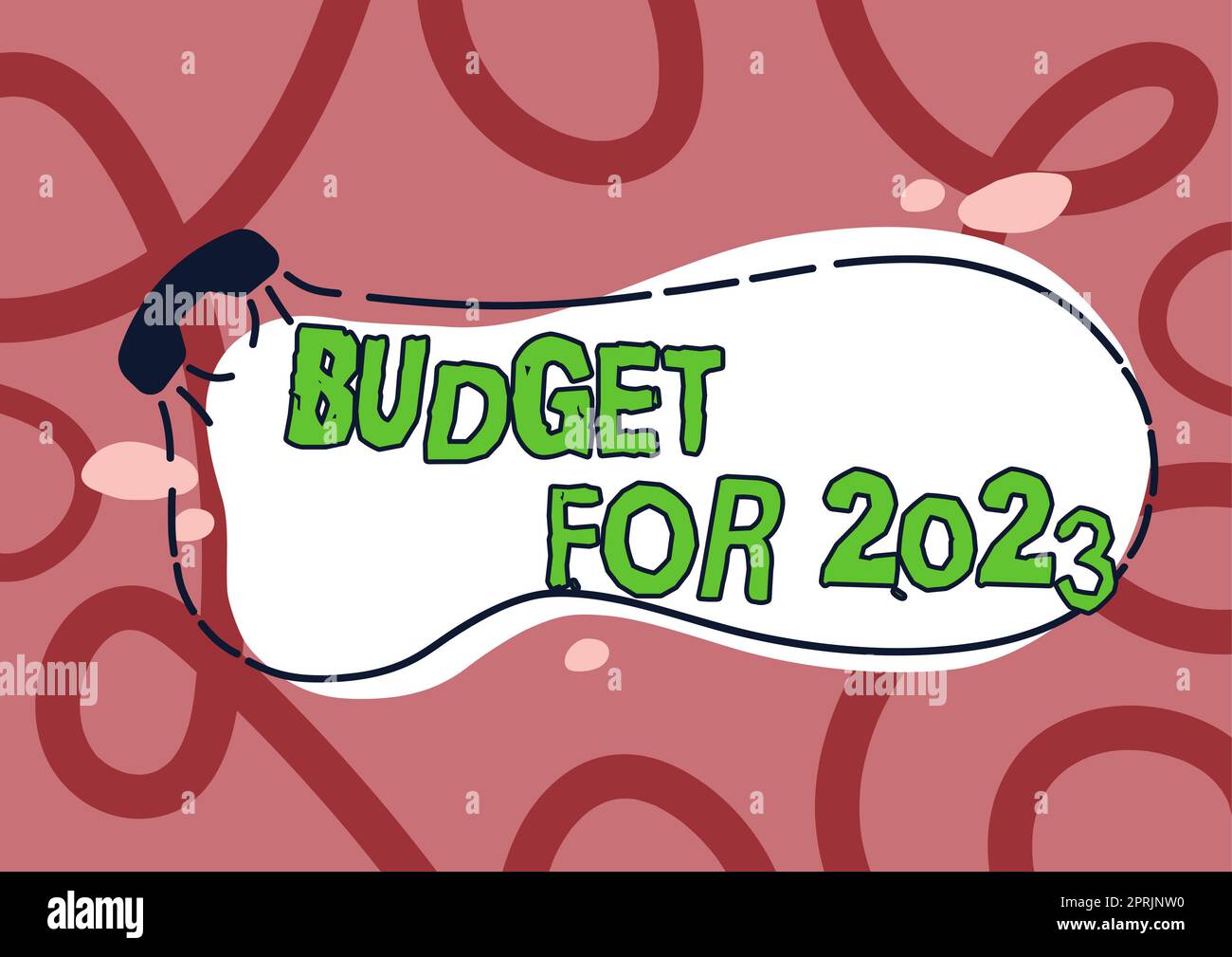 Testo che illustra il bilancio di ispirazione per il 2023An previsioni scritte delle entrate e delle spese per il 2023. Scritto su una stima scritta delle entrate e delle spese per il 2023 Foto Stock