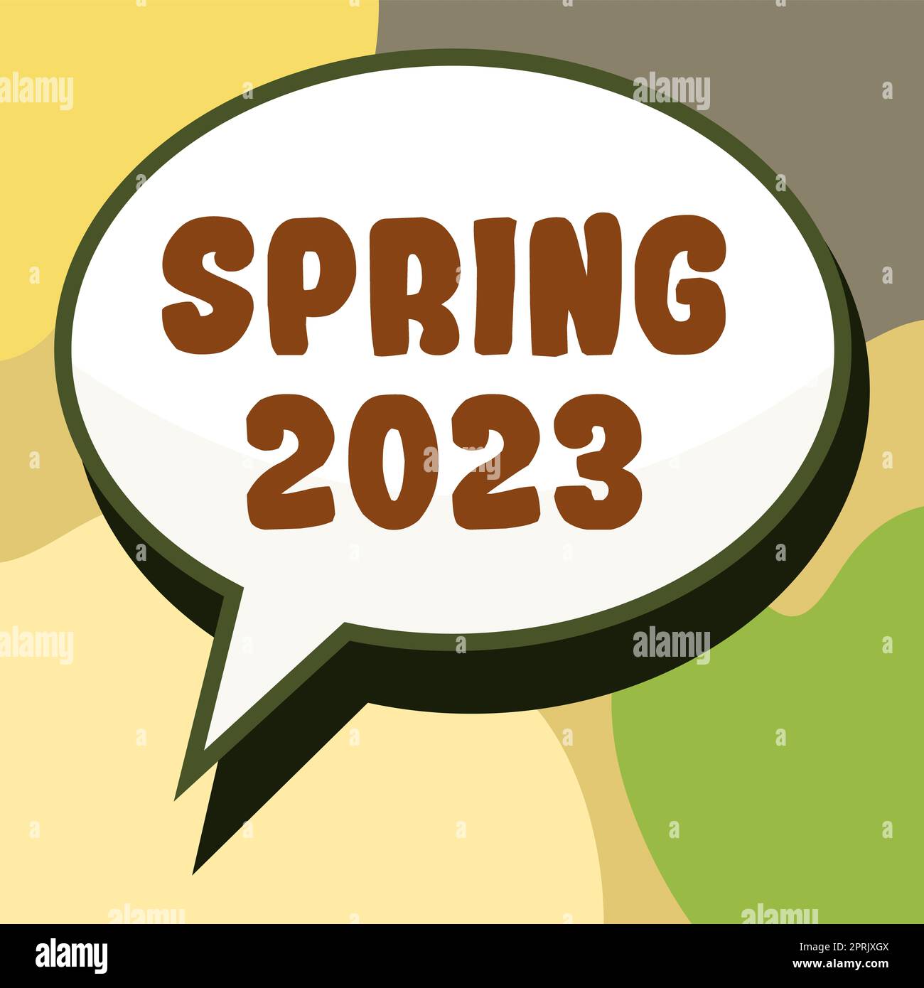 Scrittura visualizzando il testo Primavera 2023, Word scritto su tempo dell'anno in cui i fiori sorgono dopo la stagione invernale Foto Stock