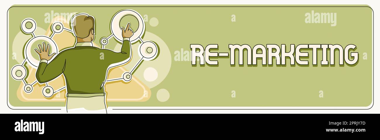Didascalia di testo Presentazione di Re Marketing, Business Showcase strategia per raggiungere i potenziali clienti nel vostro sito web Foto Stock