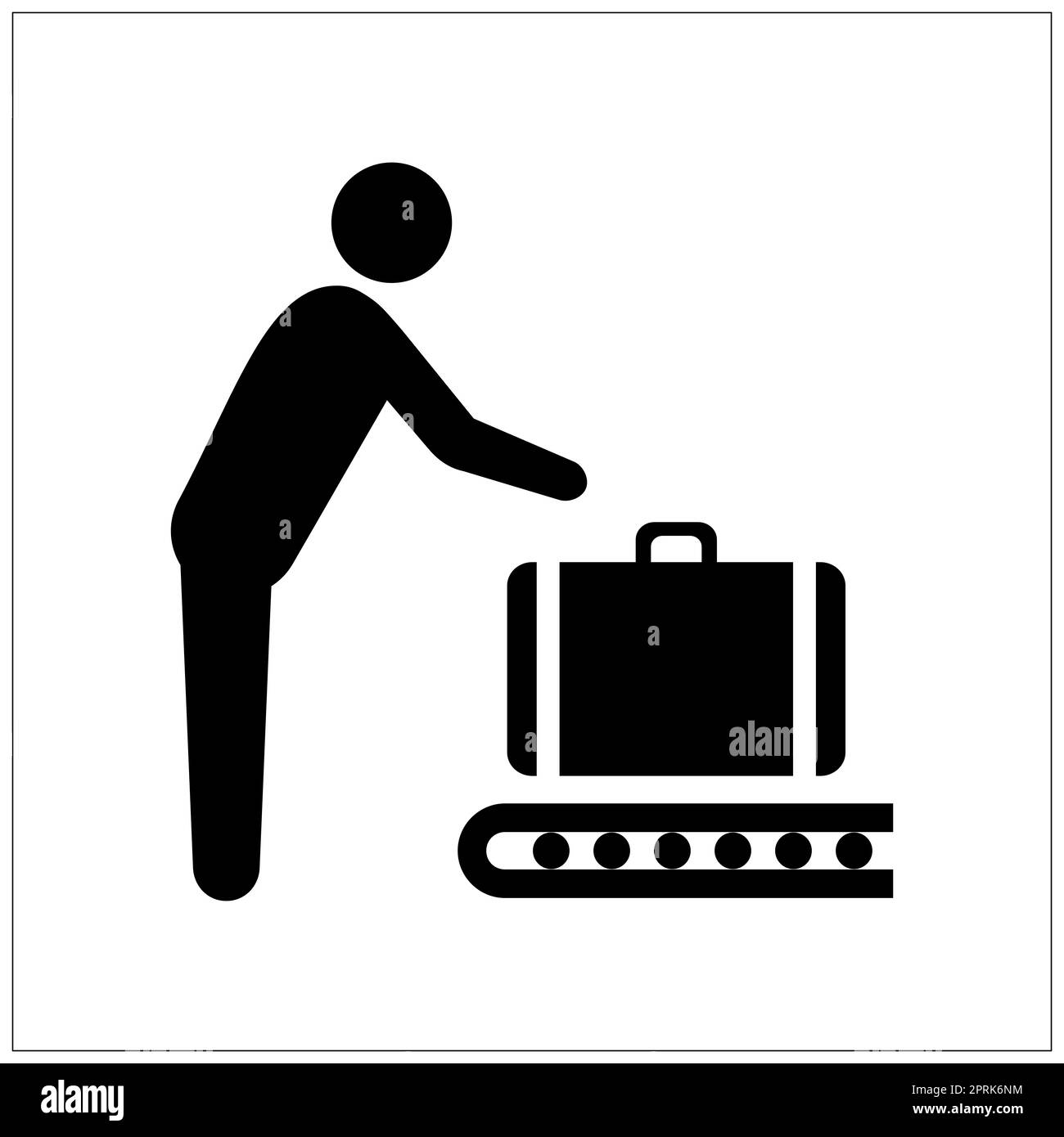Cartello ritiro bagagli ISO 7001 Foto Stock