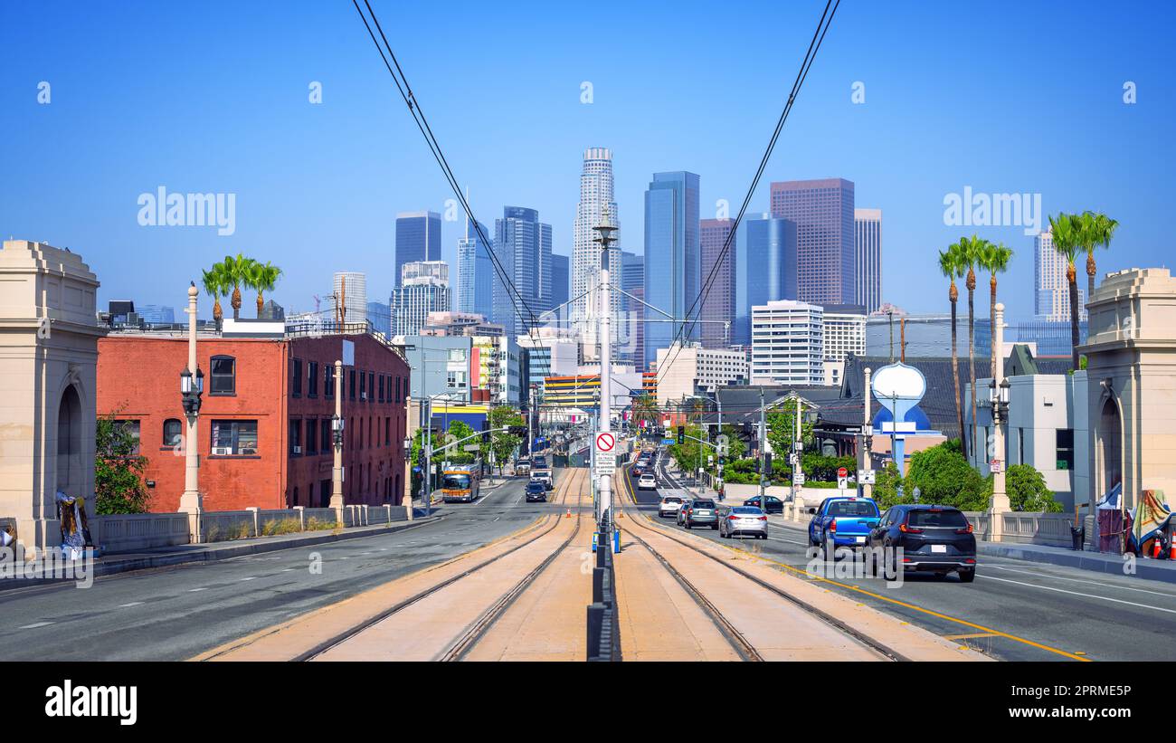 lo skyline di los angeles Foto Stock