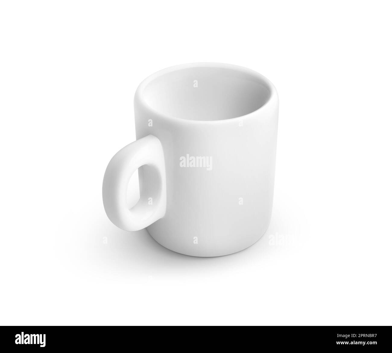 tazza di caffè vuota su sfondo bianco. rendering 3d Foto Stock