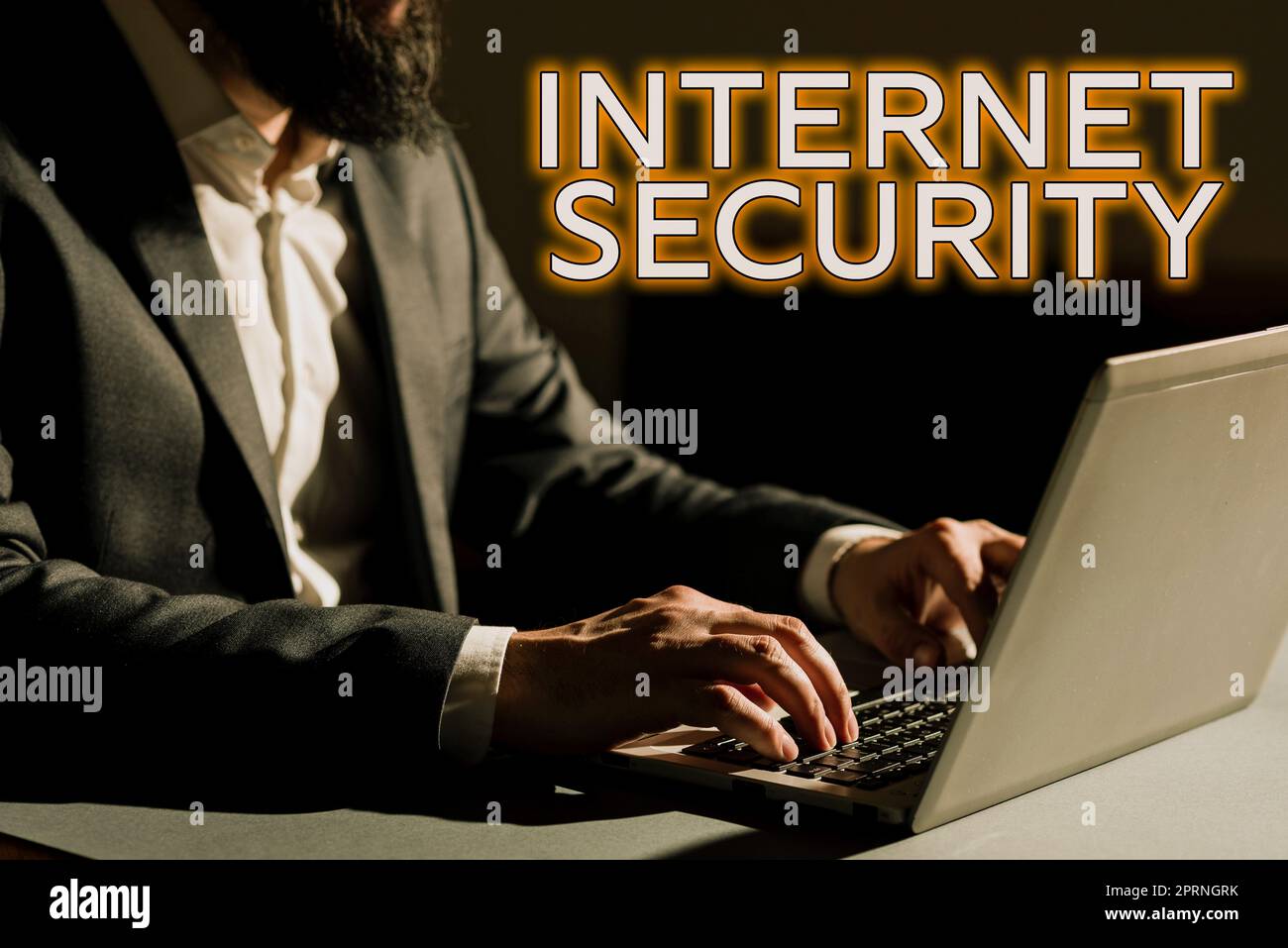 Visualizzazione concettuale sicurezza Internet, processo fotografico concettuale per proteggere dagli attacchi su Internet Foto Stock