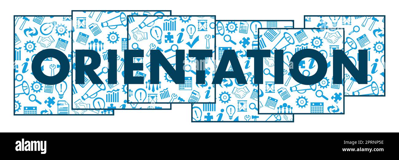 Orientamento Business Texture quadratini blu testo orizzontale Foto Stock