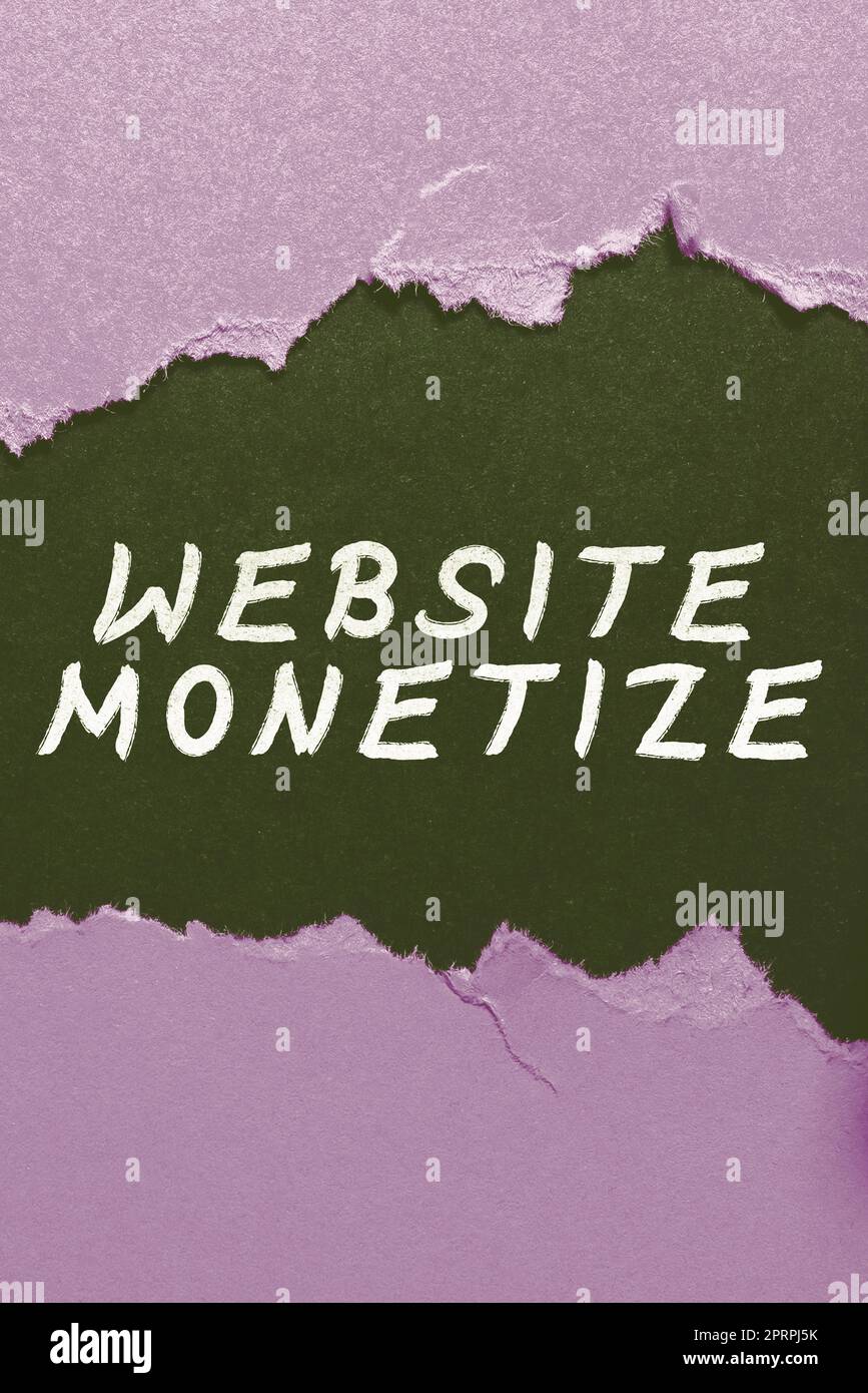 Visualizzazione concettuale Sito web Monetizza, Business vetrina componente critico per proteggere e proteggere i siti web digitando record ospedalieri e rapporti, la creazione Foto Stock