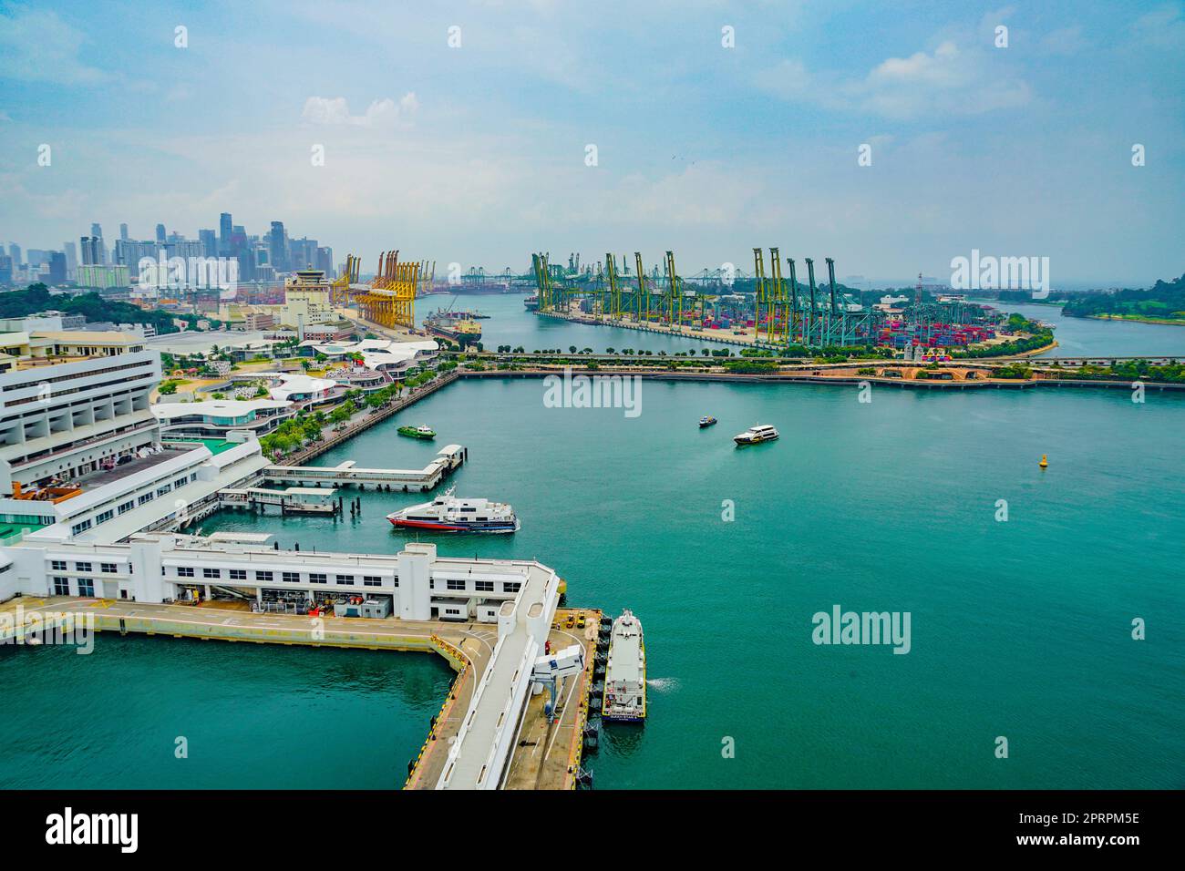 Panorama dalla funivia di Singapore Foto Stock