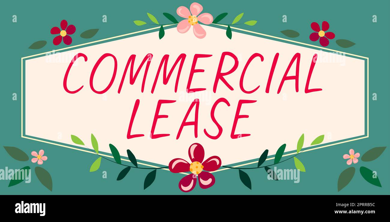 Didascalia concettuale Lease commerciale, Business Concept Study di hardware e software per computer con Leaves and Flowers Around e Imp Foto Stock