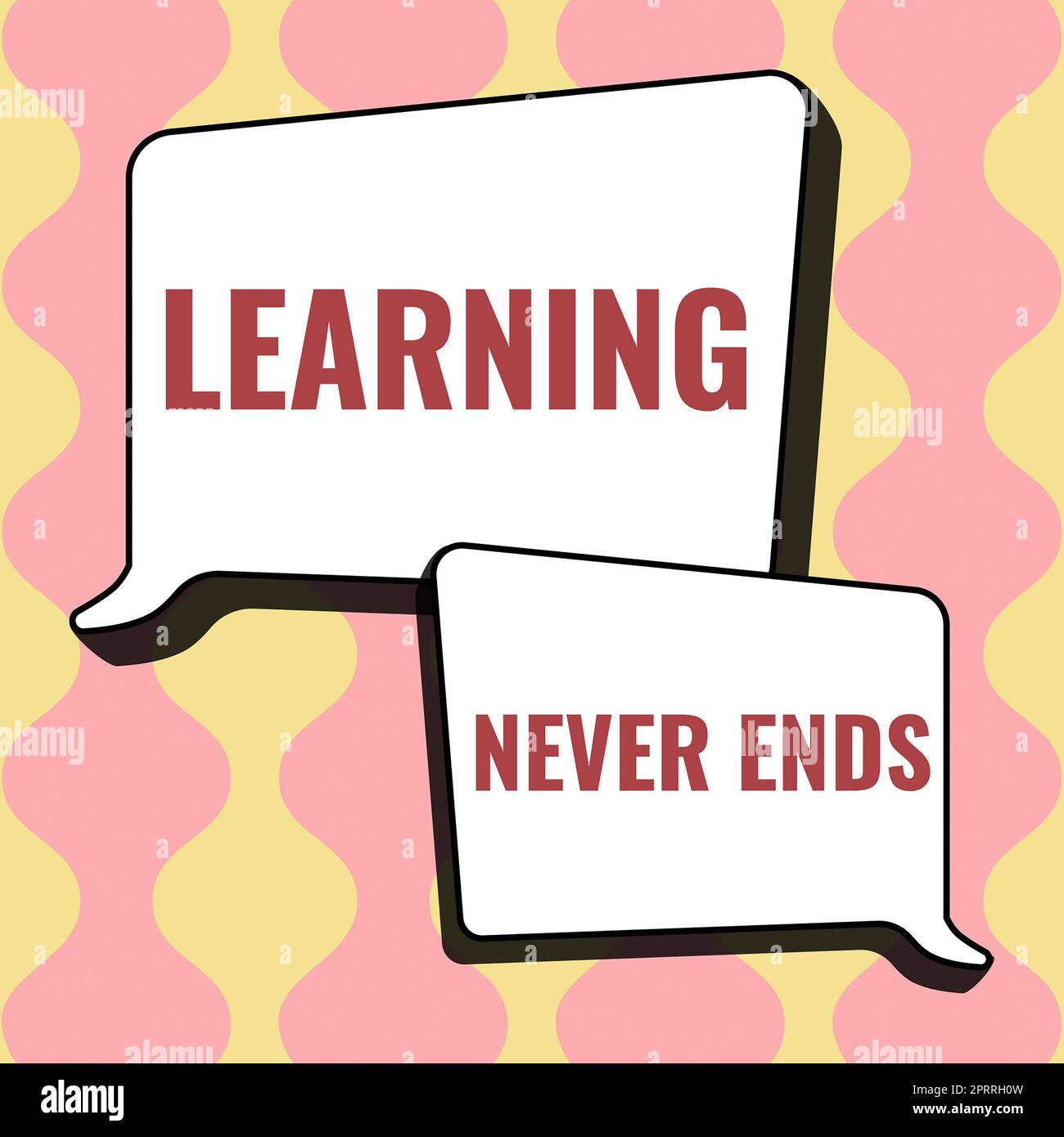 Visualizzazione concettuale l'apprendimento non finisce mai. Business Concept Life opportunità educative e di benessere Foto Stock