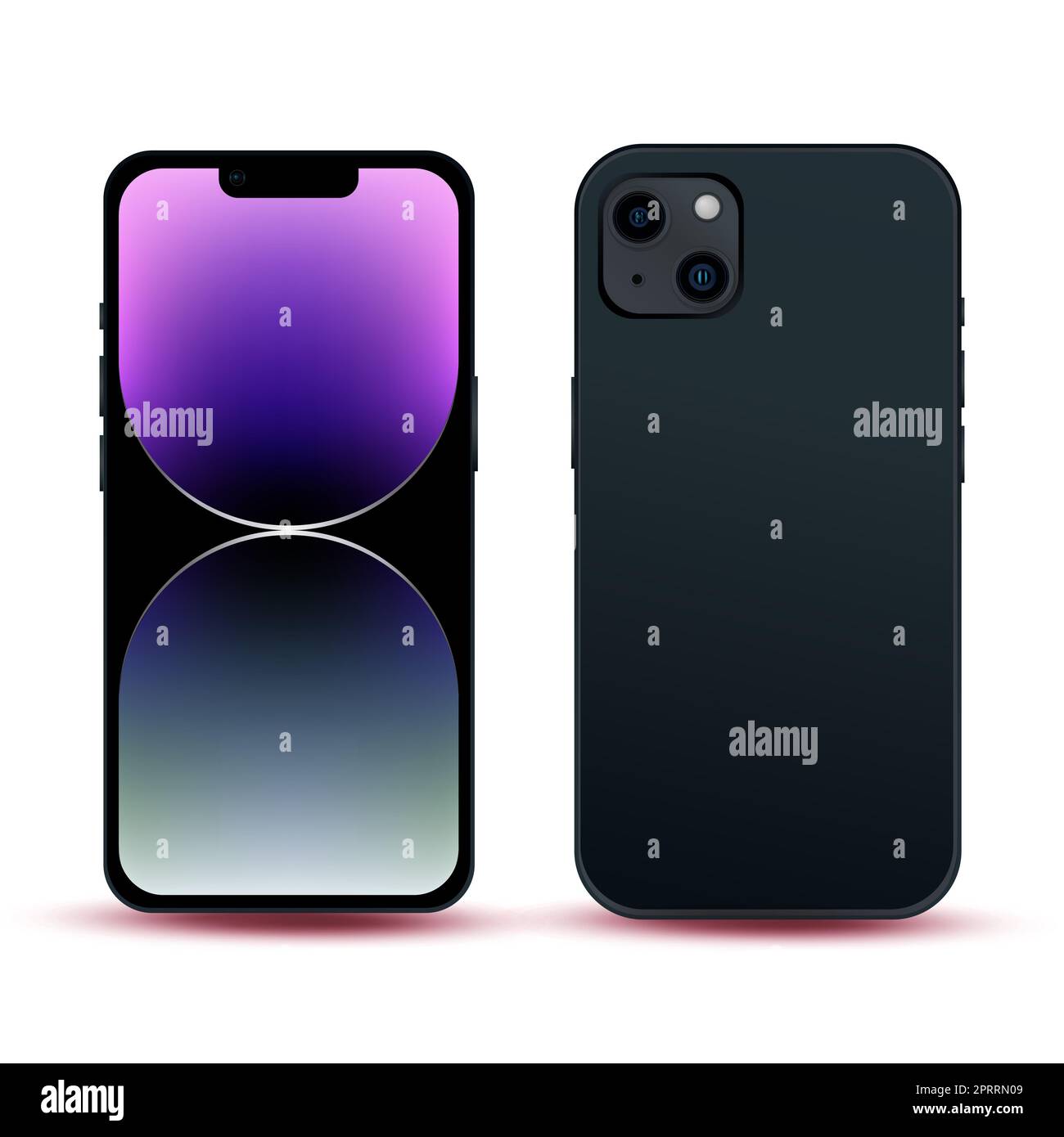 Smartphone nero, modello di telefono 14 PRO, nuovo settore IT, sfondo  originale, mockup per web design su sfondo bianco - Vector Foto stock -  Alamy