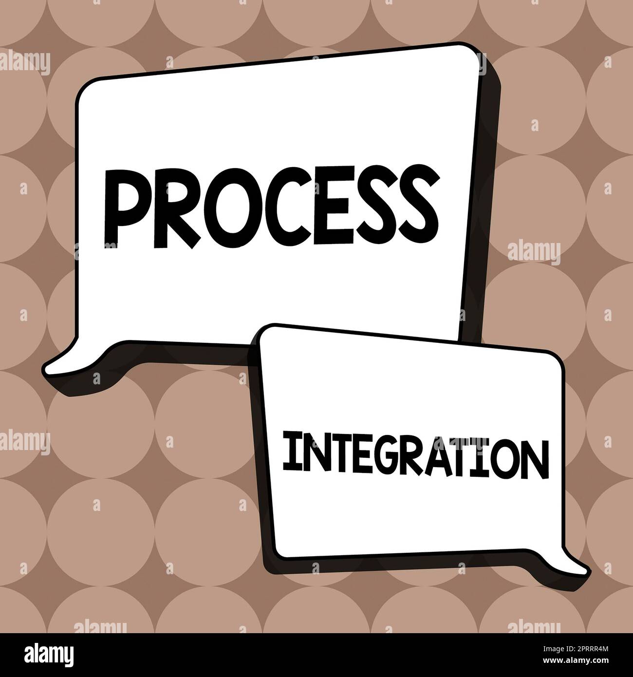 Integrazione del processo di didascalia concettuale. Concetto che significa connettività dei servizi di sistema e delle informazioni Foto Stock