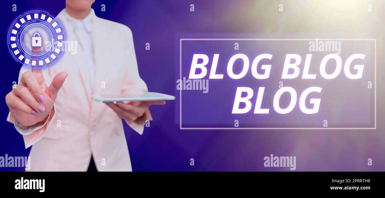 Visualizzazione concettuale Blog Blog Blog Blog Blog Blog. Concettuale foto Internet blogging tendenza moderna comunicazione virtuale Foto Stock