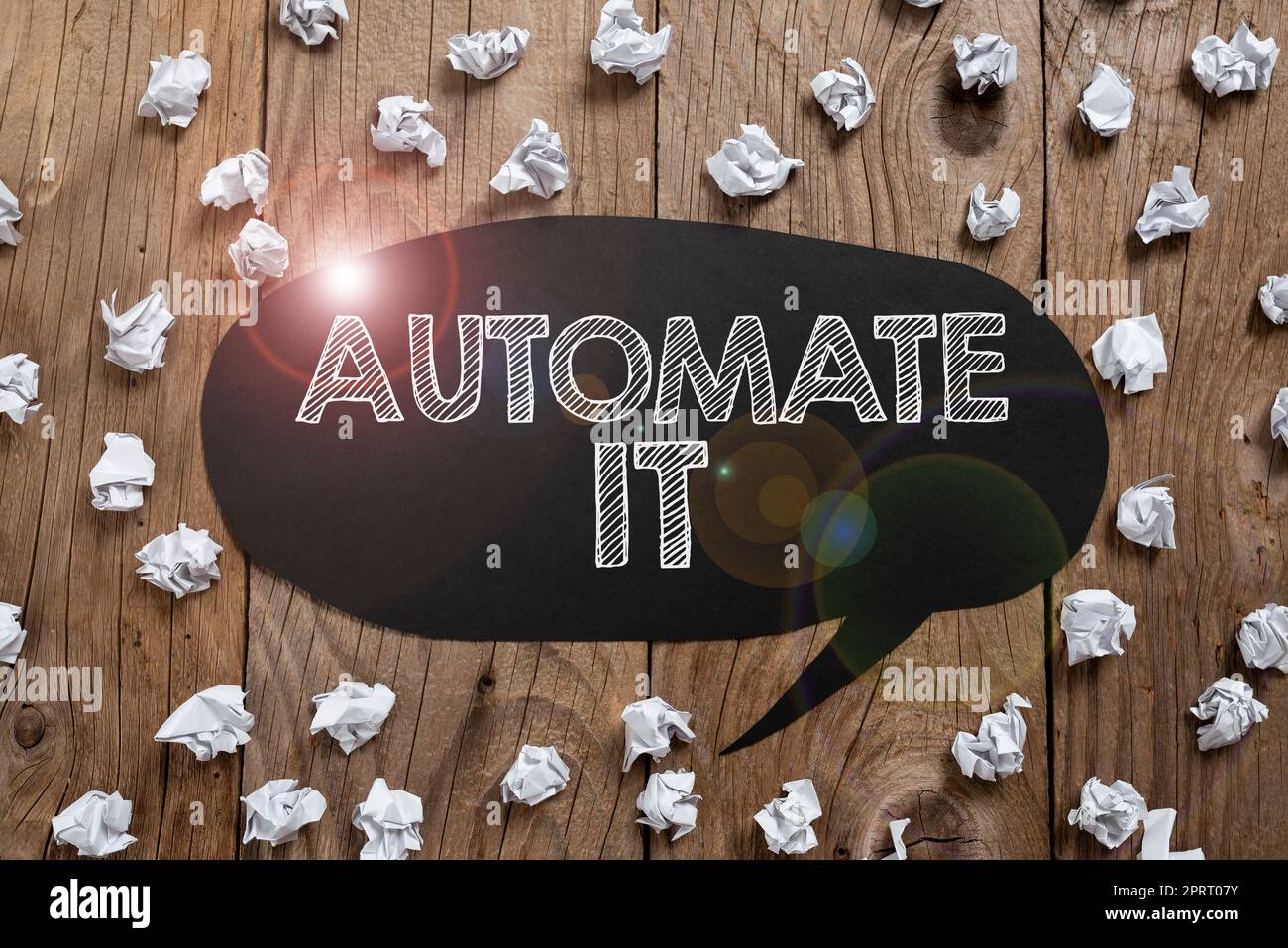 La didascalia concettuale la automatizza. Internet Concept Convert processo o impianto per essere azionato automatico apparecchiature. Foto Stock