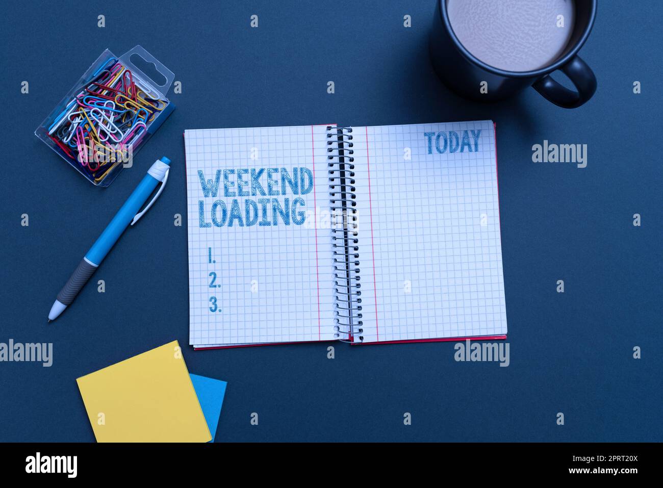 Didascalia di testo con clic simile a Condividi. Parola scritta su inizio Venerdì festa relax Happy Time riposo Vacanze Foto Stock