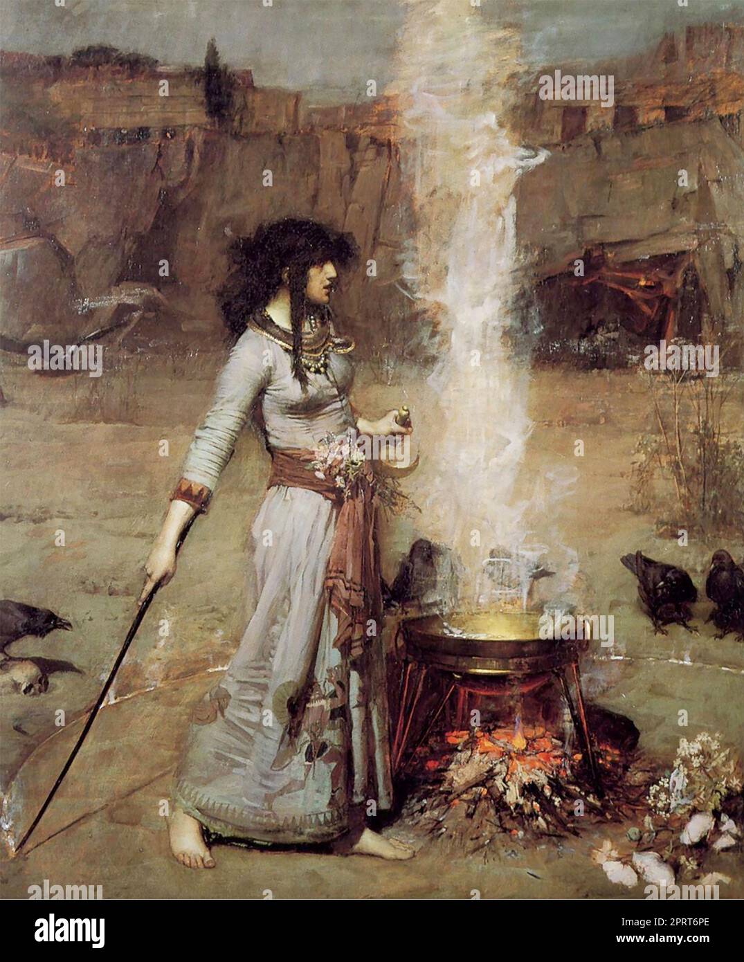 IL CERCHIO MAGICO dipinto da John William Waterhouse nel 1886 Foto Stock