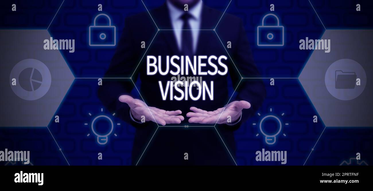 Firma a mano Business VisionGestisci la tua azienda in futuro in base ai tuoi obiettivi. Concetto di business fate crescere il vostro business in futuro in base ai vostri obiettivi Foto Stock