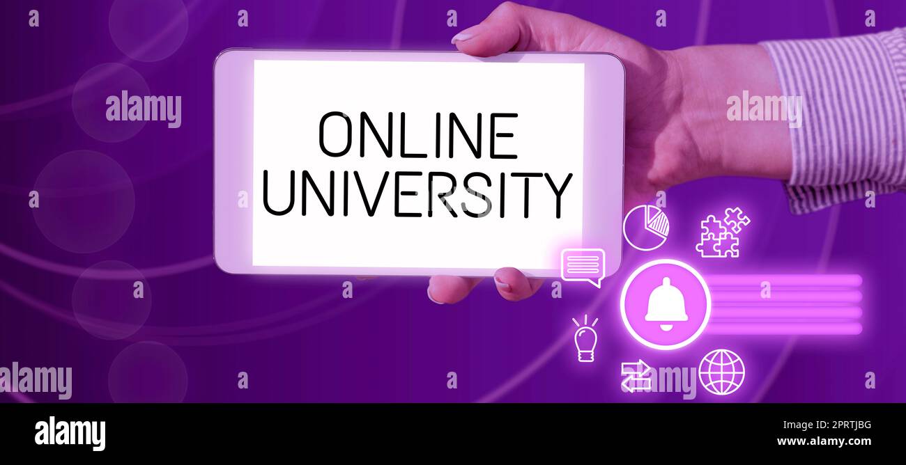 Visualizzazione di segnali online UniversityDistance Corsi di apprendimento sono presi su Internet. Word for Distance Learning Corsi sono presi su Internet Foto Stock