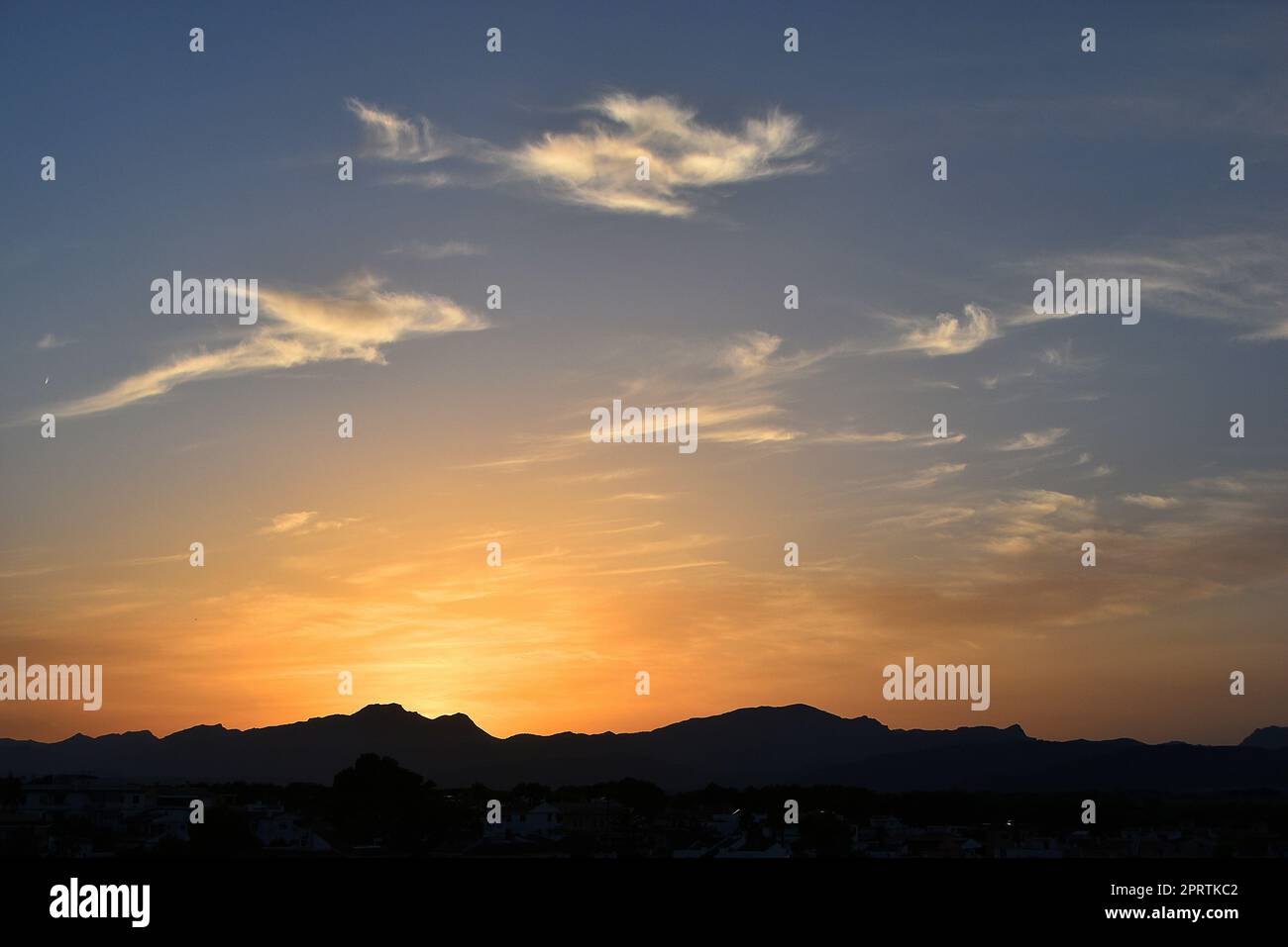 Cielo al tramonto a CAN Picafort Foto Stock