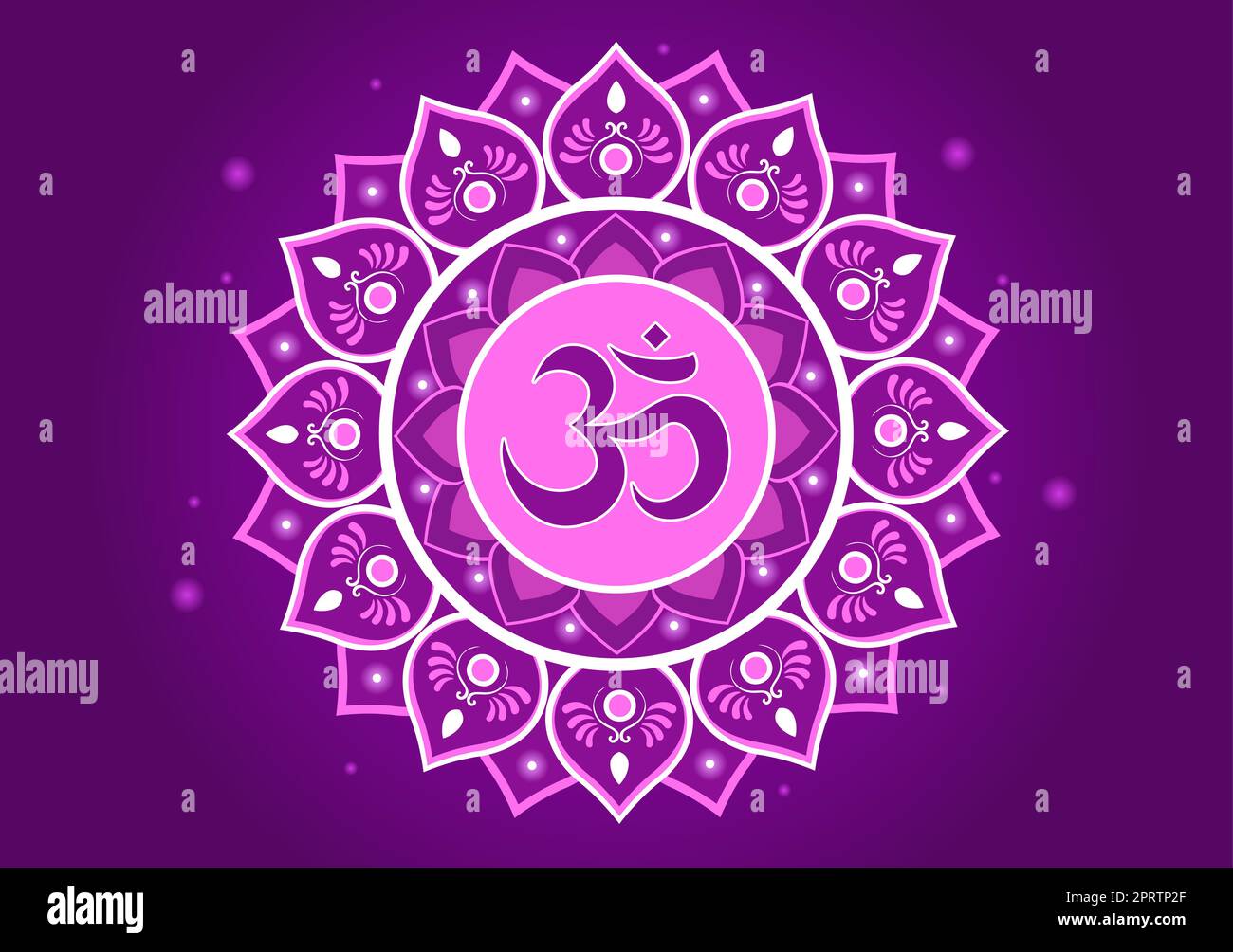 Simbolo dell'induismo sfondo piatto Cartoon modelli disegnati a mano Illustrazione Foto Stock