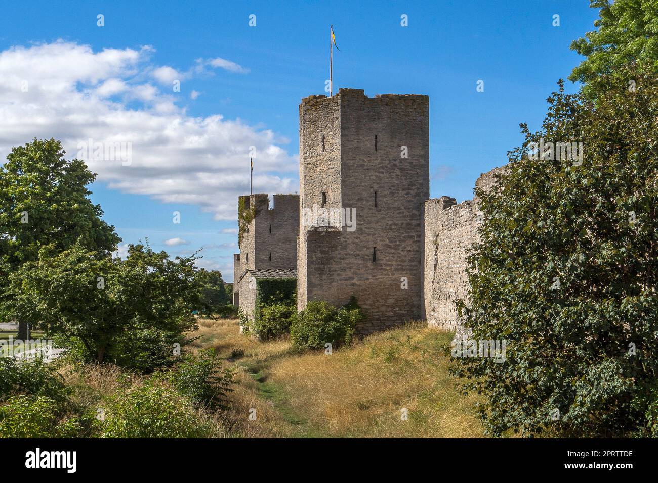 Svezia, Gotland - le mura cittadine di Visby Foto Stock