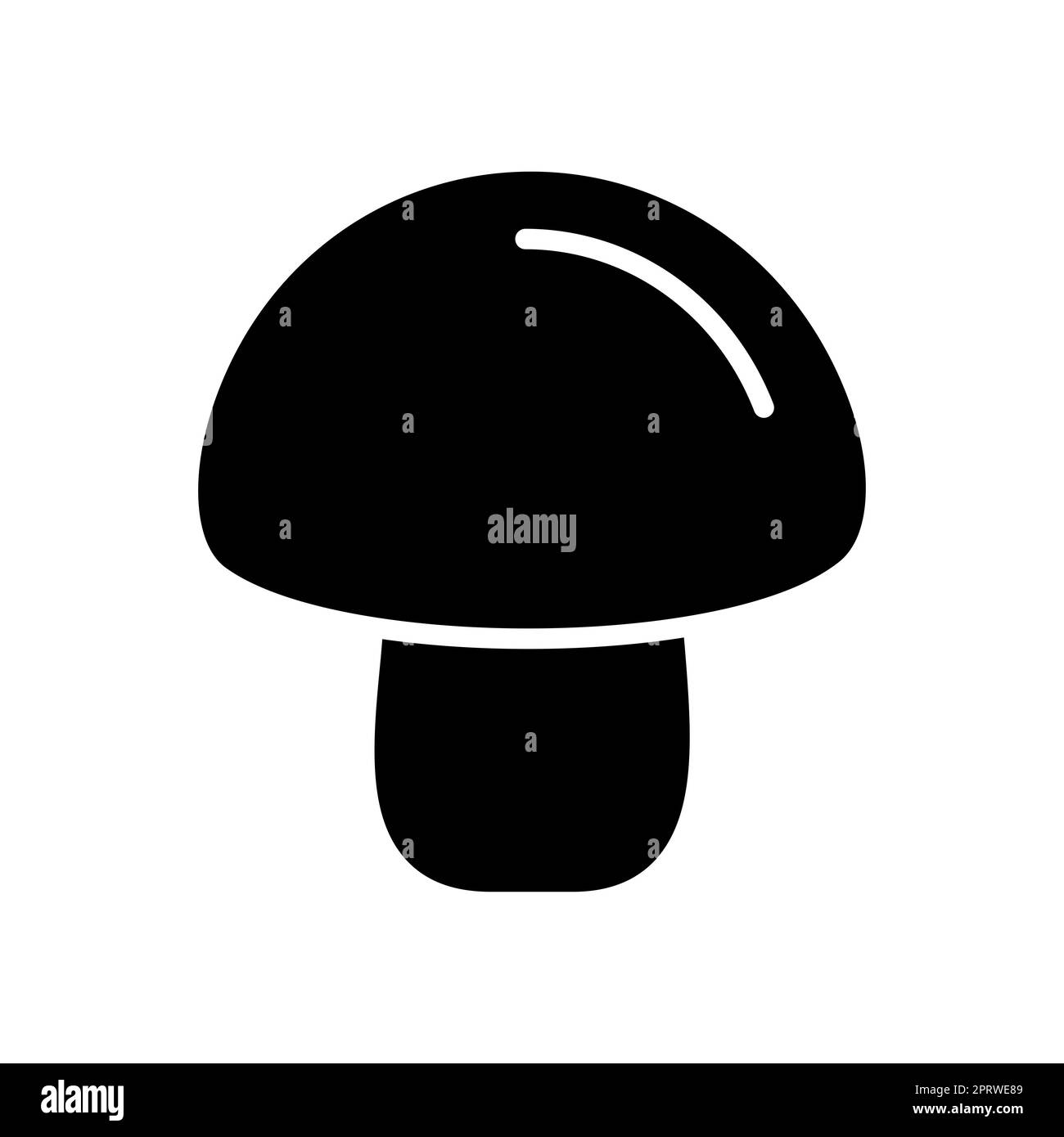 Icona del glifo vettoriale isolato Champignon a fungo. Cartello vegetale. Simbolo grafico per il sito Web di cibi e bevande, progettazione di app, app mobili e supporti di stampa, l Foto Stock