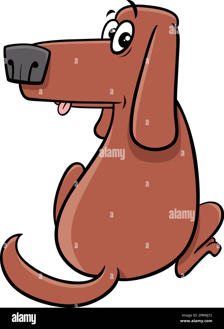 cartone animato divertente sorpreso cane fumetto animale carattere Illustrazione Vettoriale