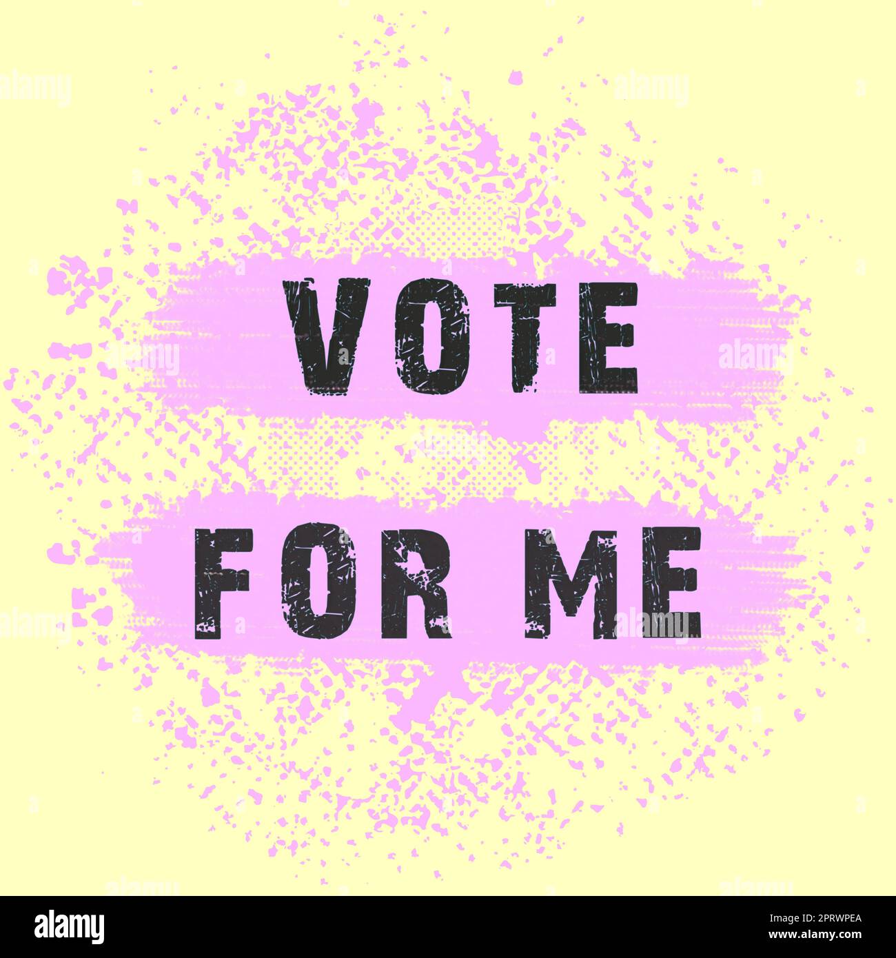 Didascalia di testo che presenta Vota per me. Concetto che significa campagna per una posizione di governo nelle prossime elezioni caselle di messaggio a colori vuote per la pubblicità e il Branding aziendali. Foto Stock