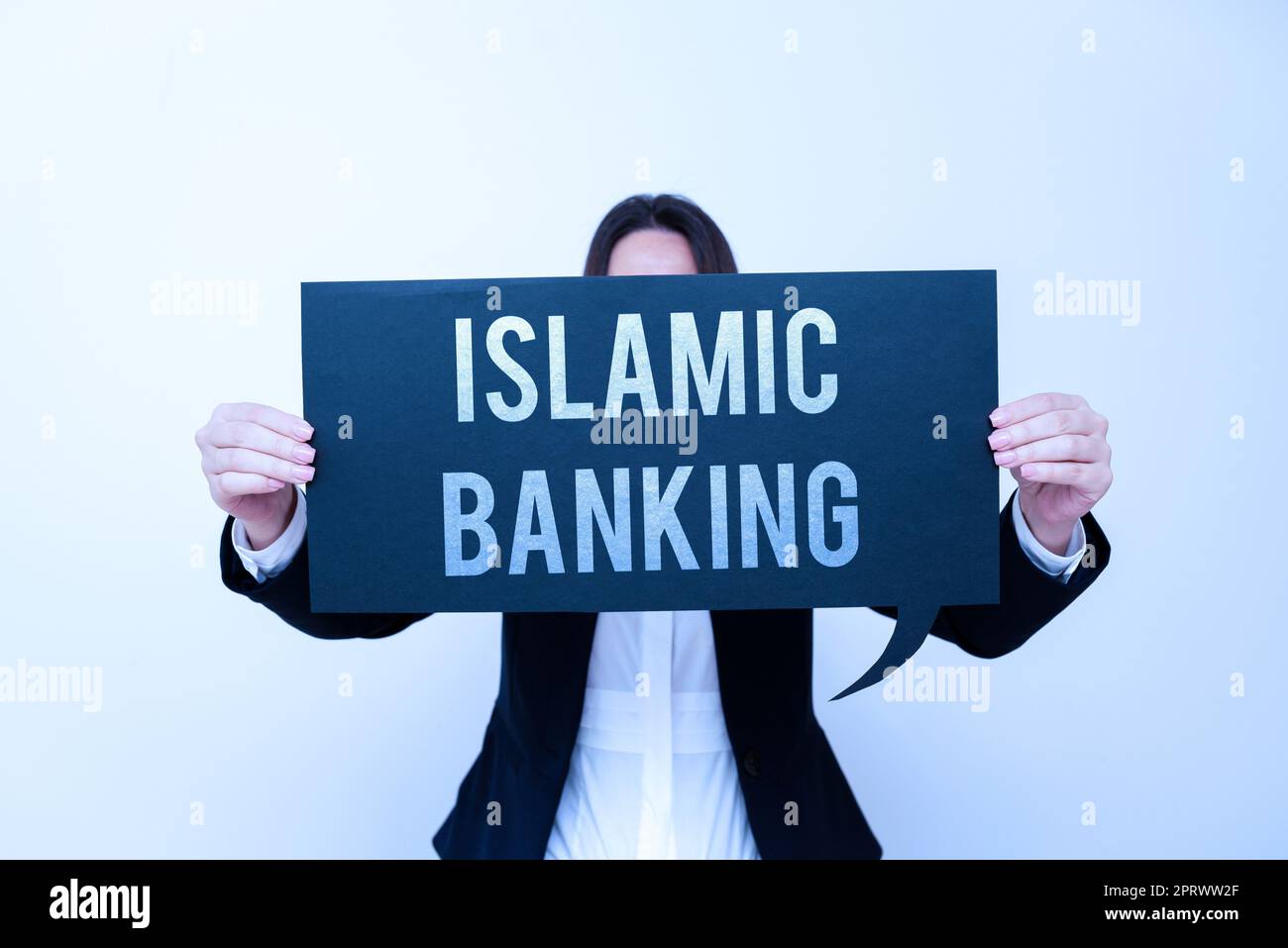 Scrittura a mano Islamic BankingBanking sistema bancario basato sui principi della legge islamica. Parola per sistema bancario basato sui principi della legge islamica Foto Stock
