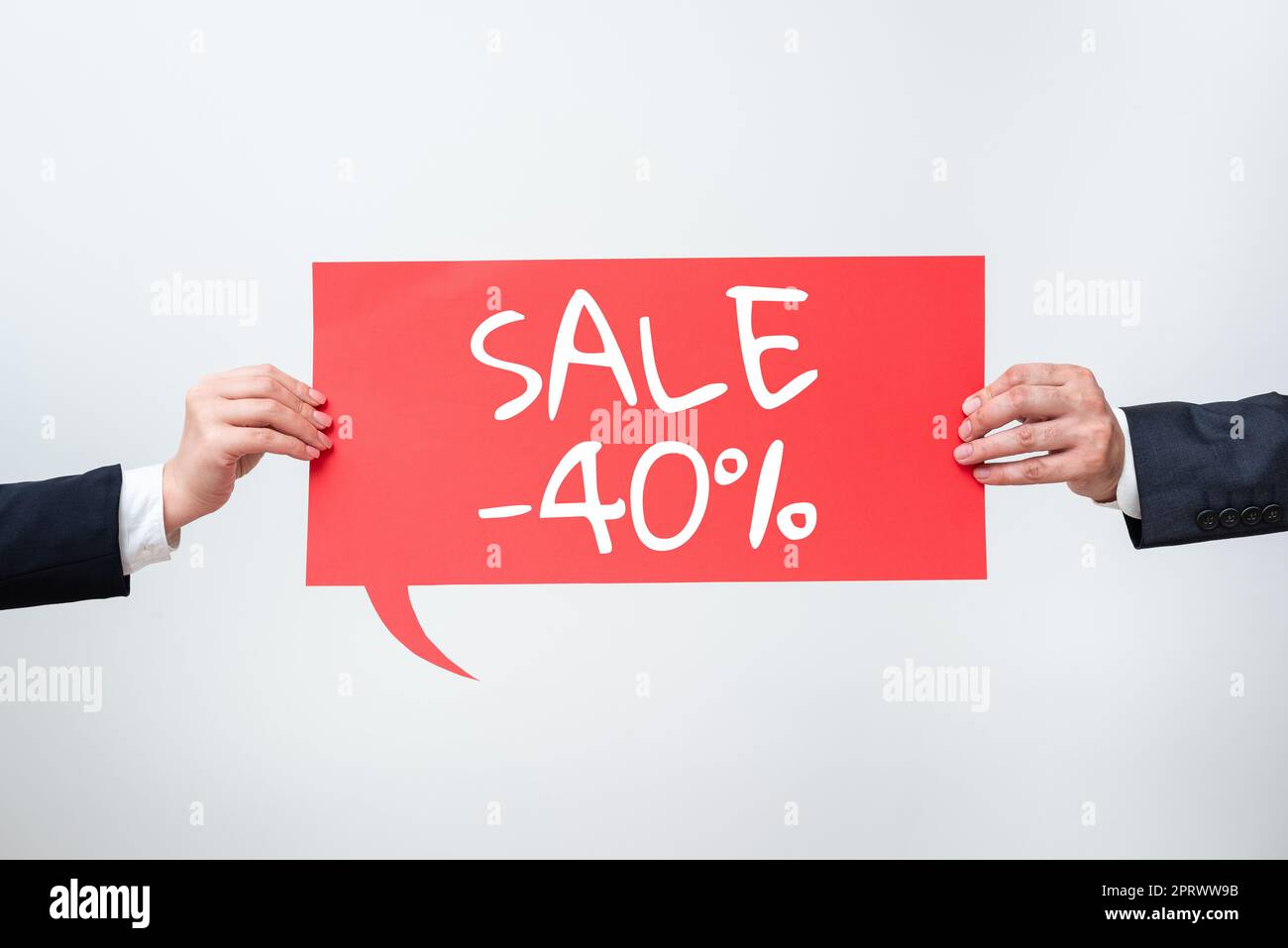 Didascalia di testo che presenta la vendita 40. Approccio aziendale Prezzo promozionale di un articolo con un margine di sconto del 40% Foto Stock