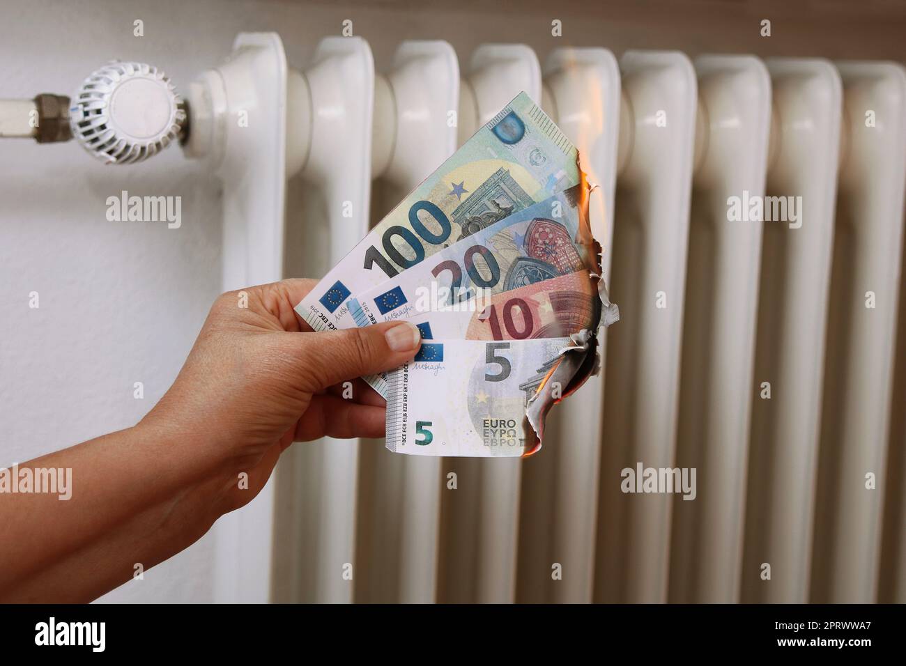 Distruzione del denaro attraverso l'inflazione Foto Stock